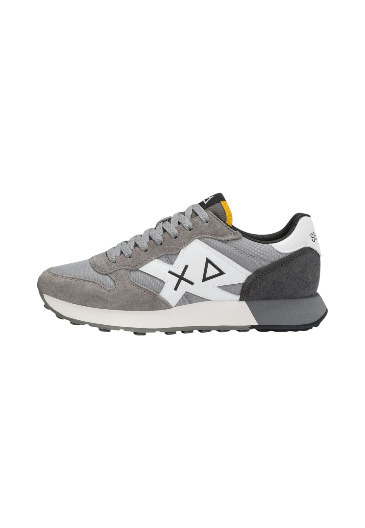 Sneakers Basse Uomo Sun68 Stile Running, Nylon E Suede, Maxi Logo Ricamato, Dettagli A Contrasto Jaki 2.0 Solid Z46121
