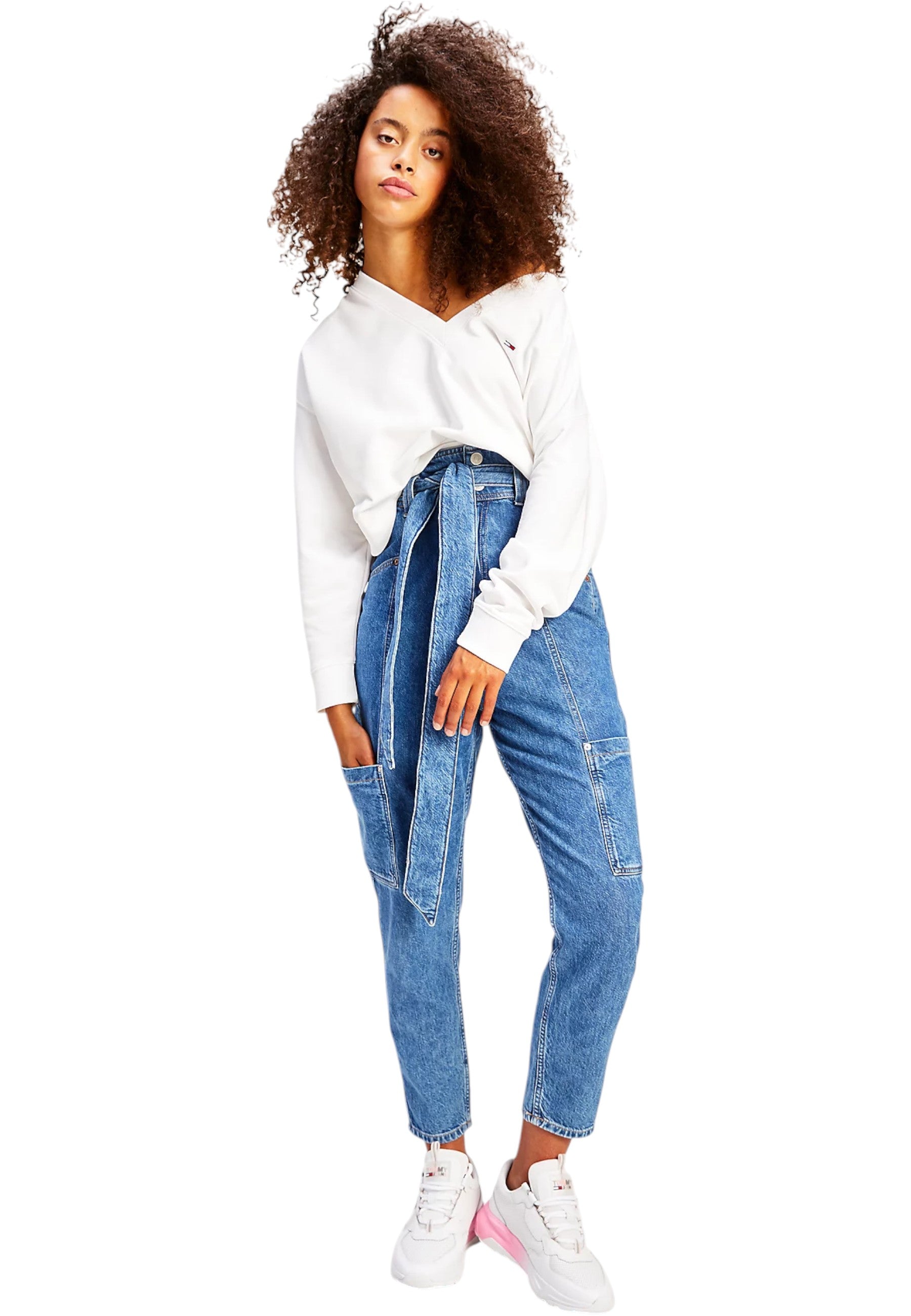 Jeans  Donna Tommy Jeans  New Paperbag Mom Jea,