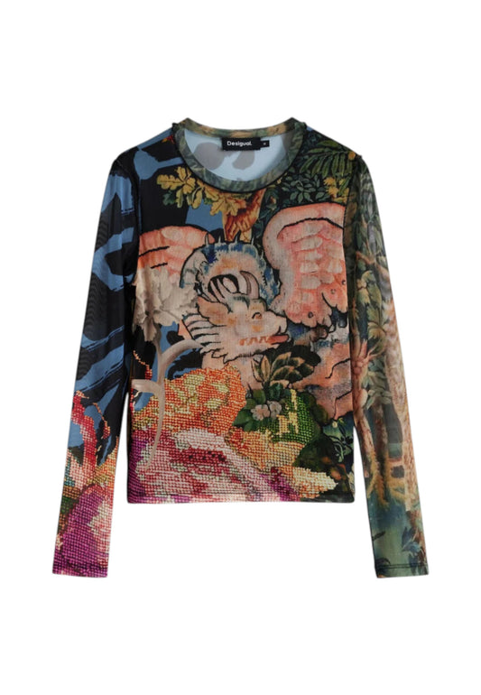 T-Shirt  Donna Desigual  Ts Dragon Lacroix 25WWTK39