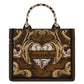 Borsa A Mano Donna Braccialini A Bauletto, Doppio con tracolla removibile e regolabile, Con pochette interna removibile, Stampa ramage con motivo ornamentale, Dimensioni: 26.5 x 13 x 21 Cm Queen B19281TY