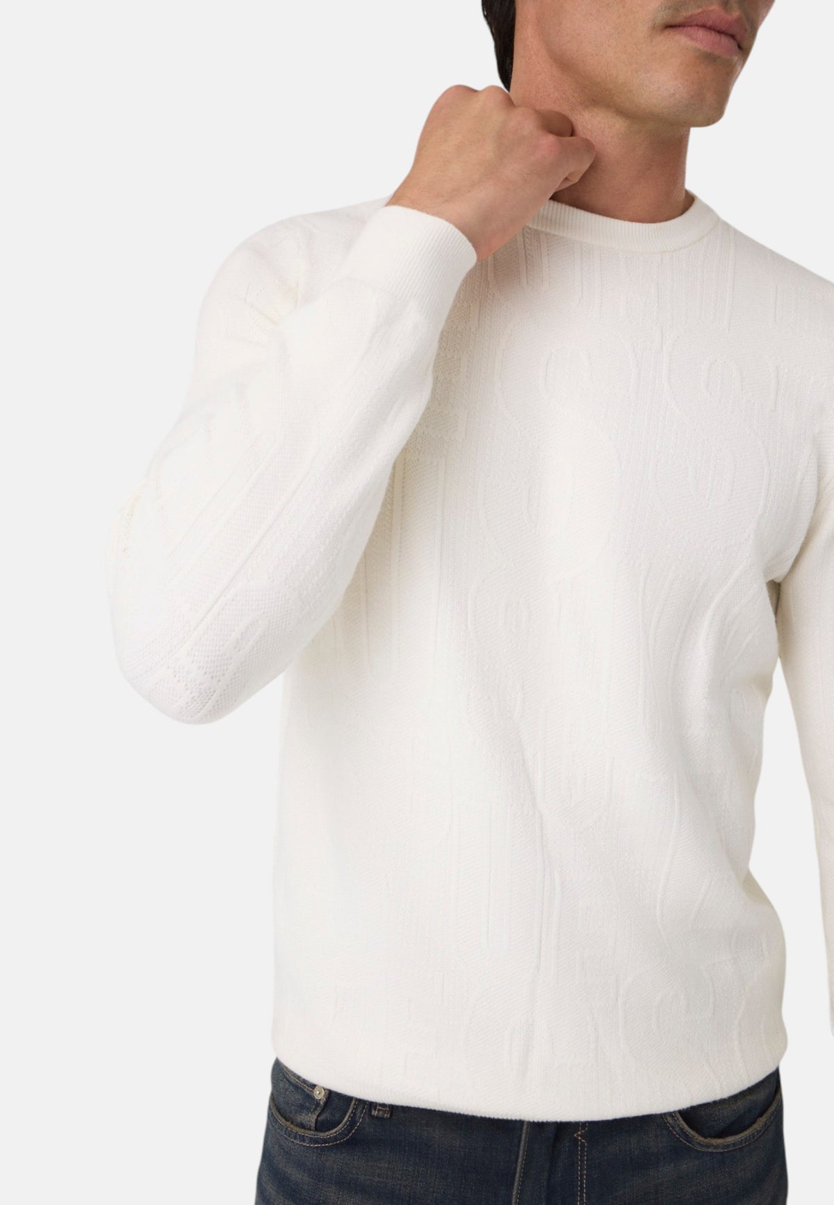 Maglione A Girocollo Uomo Guess Allover Logo Nestor M6BR23Z1373