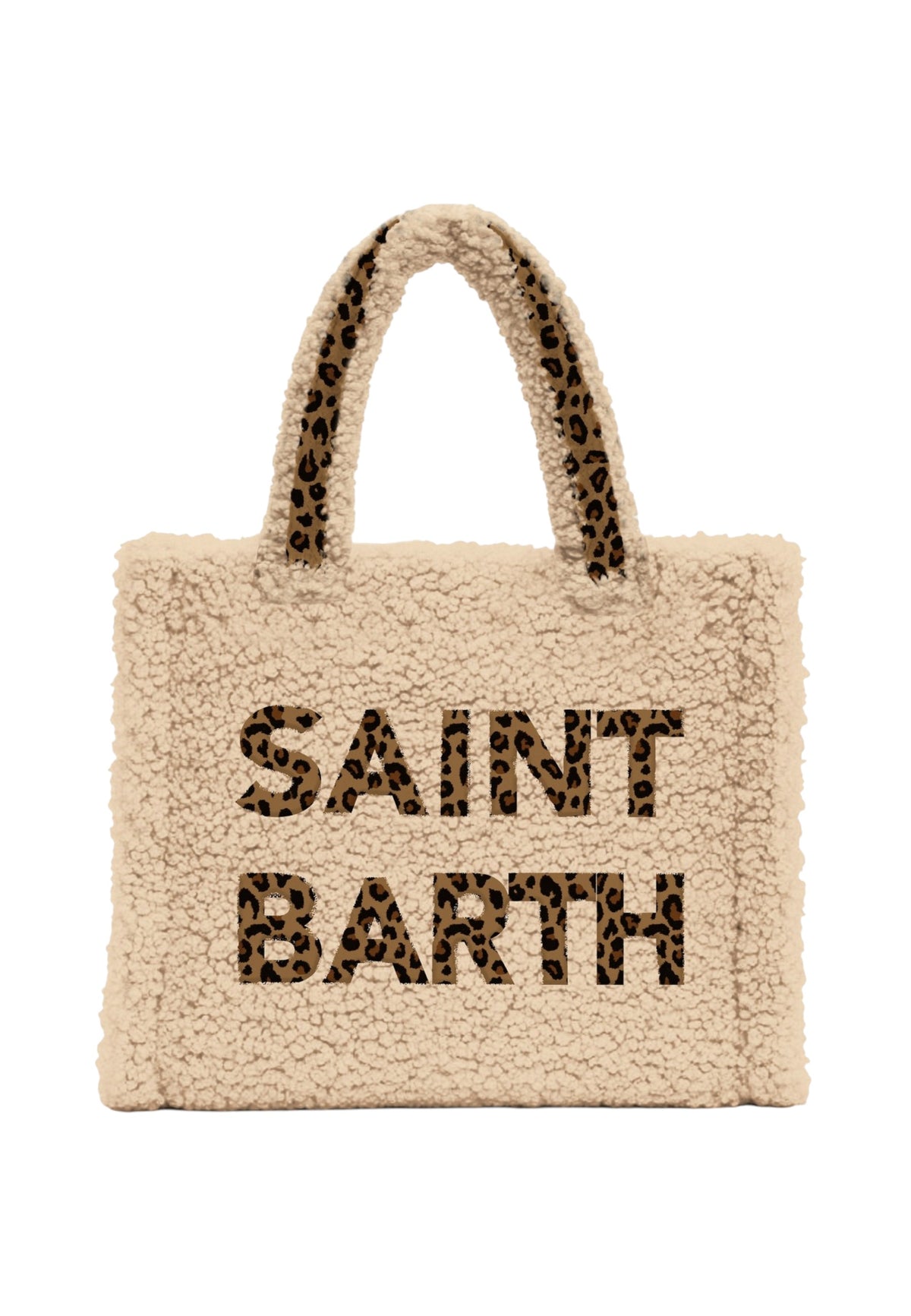 Borsa A Mano Donna Mc2 Saint Barth Logo Sul Davanti, Doppi Manici, Il Logo Saint Barth Sul Davanti Colette Teddy COL0032-MAXI-LOGO-LEOPARD