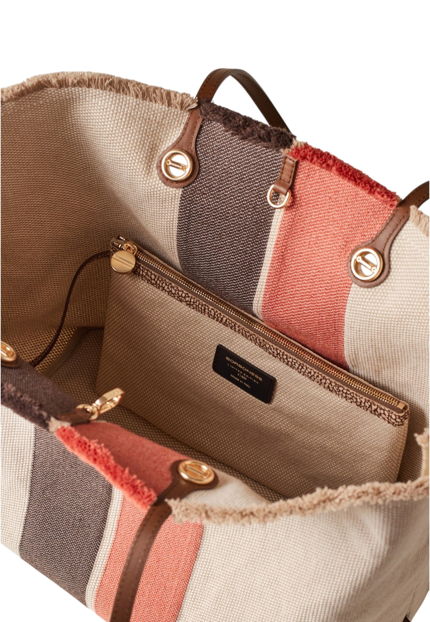 Borsa A Spalla Donna Borbonese Shopping Large in Tessuto Jacquard Flight 910104000378