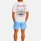 T-Shirt Manica Corta Uomo Mc2 Saint Barth Stampa/Ricamo Fronte E Retro Cote Azure Escape Portland PRL0002