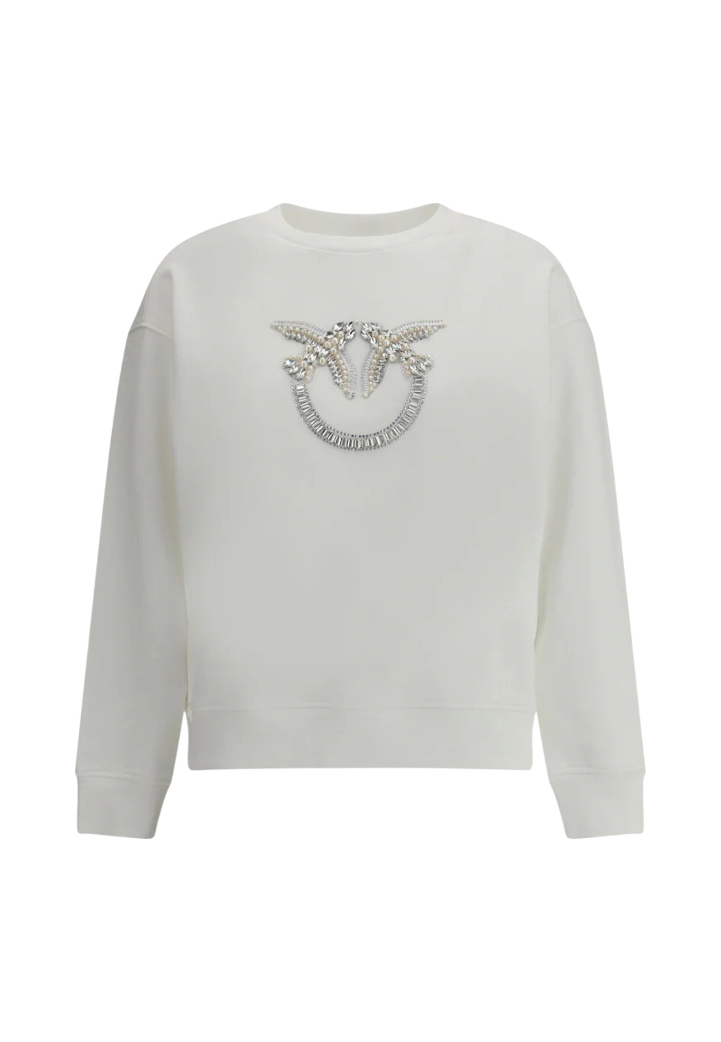 Felpa A Girocollo Donna Pinko Ricamo Gioiello Love Birds Nelly 100534A2RO