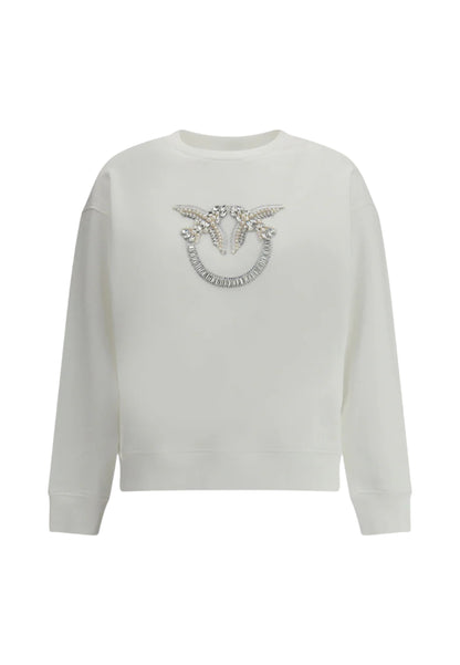 Felpa A Girocollo Donna Pinko Ricamo Gioiello Love Birds Nelly 100534A2RO