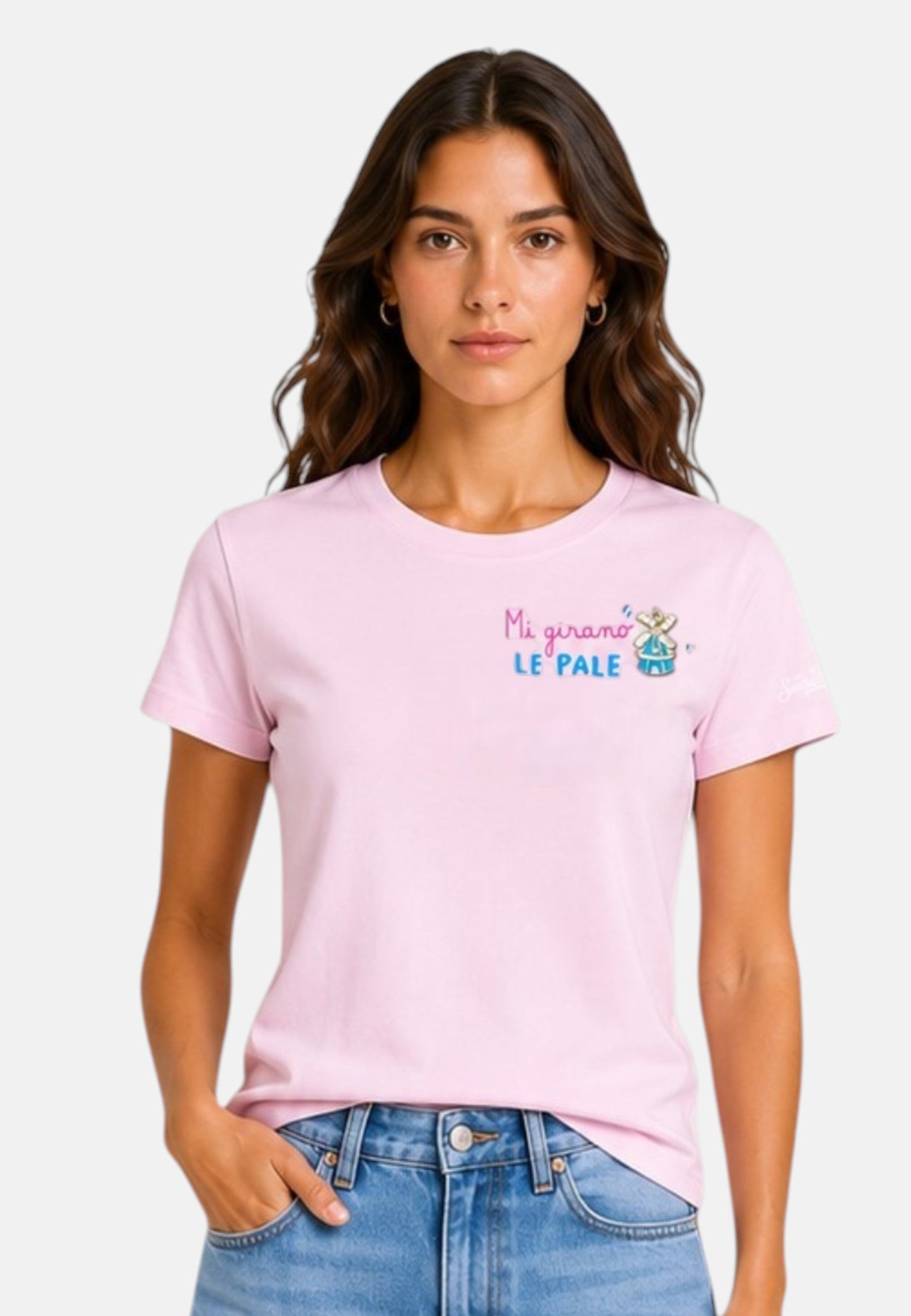 T-Shirt Manica Corta Donna Mc2 Saint Barth Girano Pale Charm Emb Emilie EMI0001