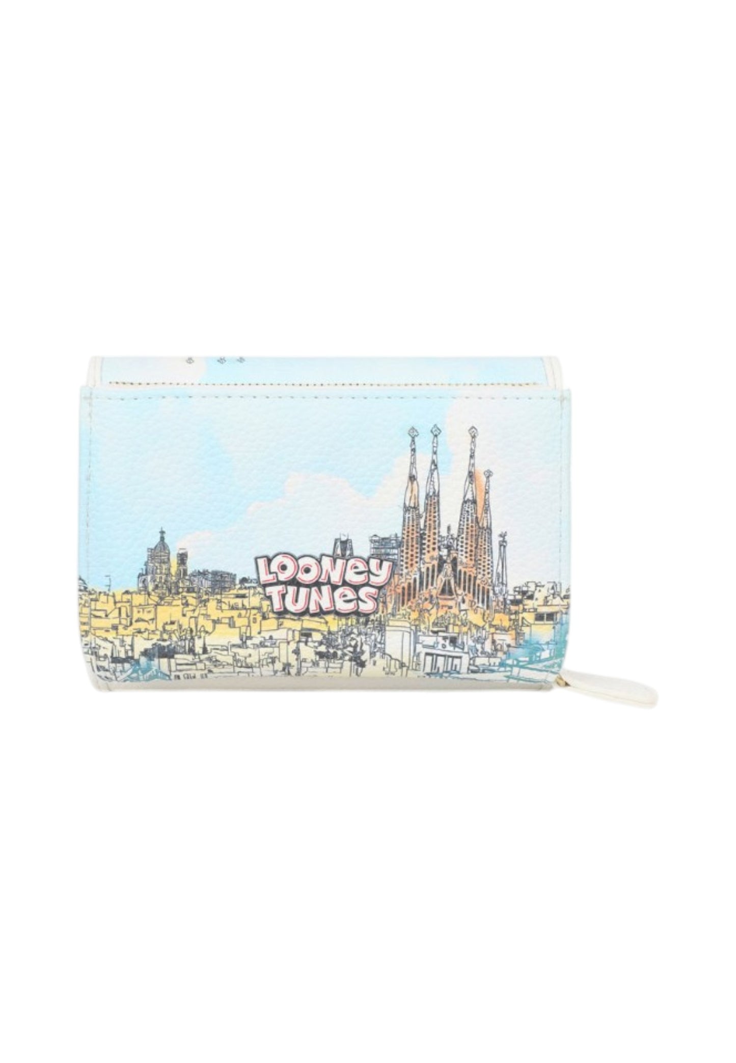 Portafoglio Con Patta Donna Braccialini Piccolo Con Stampa Silvestro Barcellona Cartoline Lt LT261LT