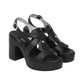 Sandali Con Tacco Donna Nero Giardini In Pelle Con Fasce Incrociate  E616092D