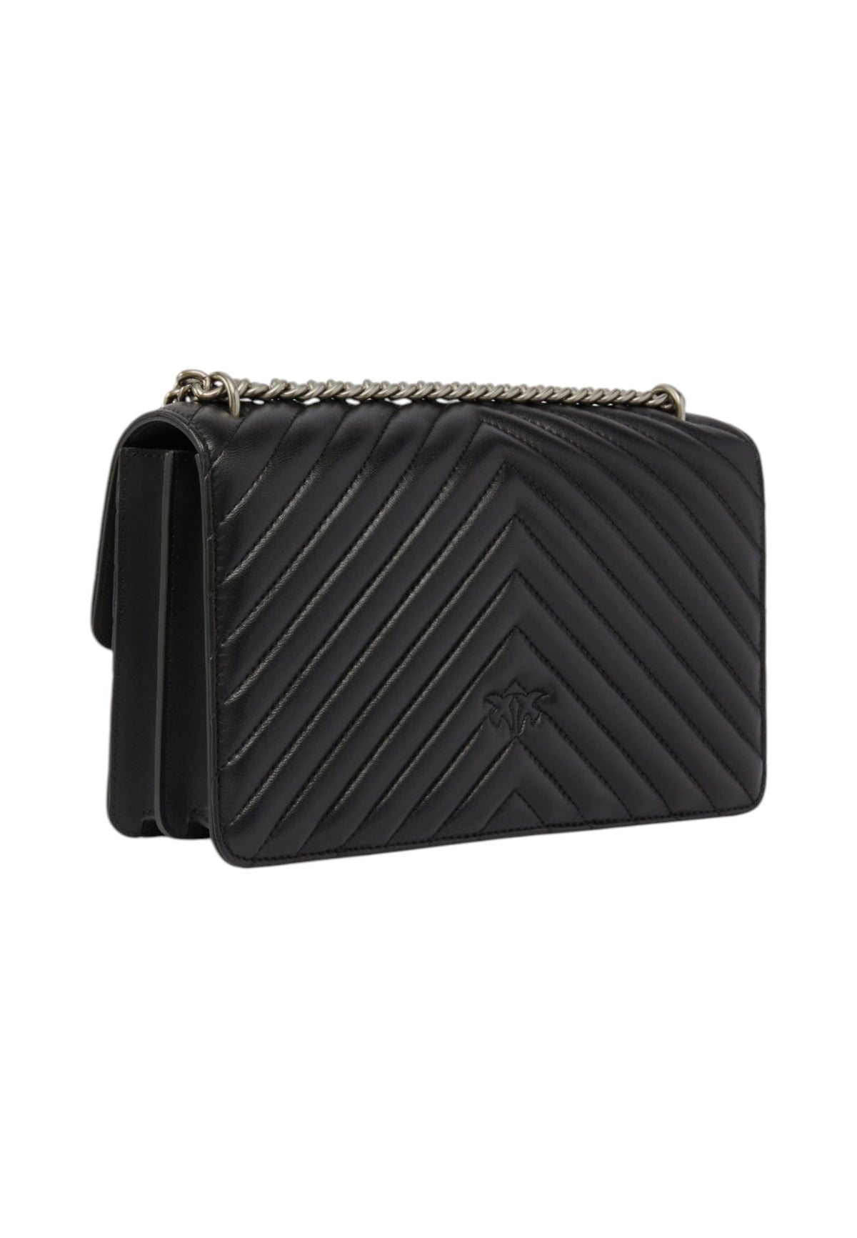 Borsa A Tracolla Donna Pinko Lavorazione Chevron, fibbia Love Birds, tracolla a catena, misure 27 x 8 x 16 cm Love One Classic Chevron 100941A0GK