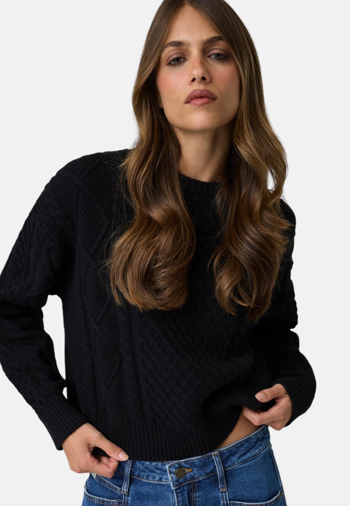 Maglione A Girocollo Donna Guess Lavorazione a trecce Gj W6BR15Z1260