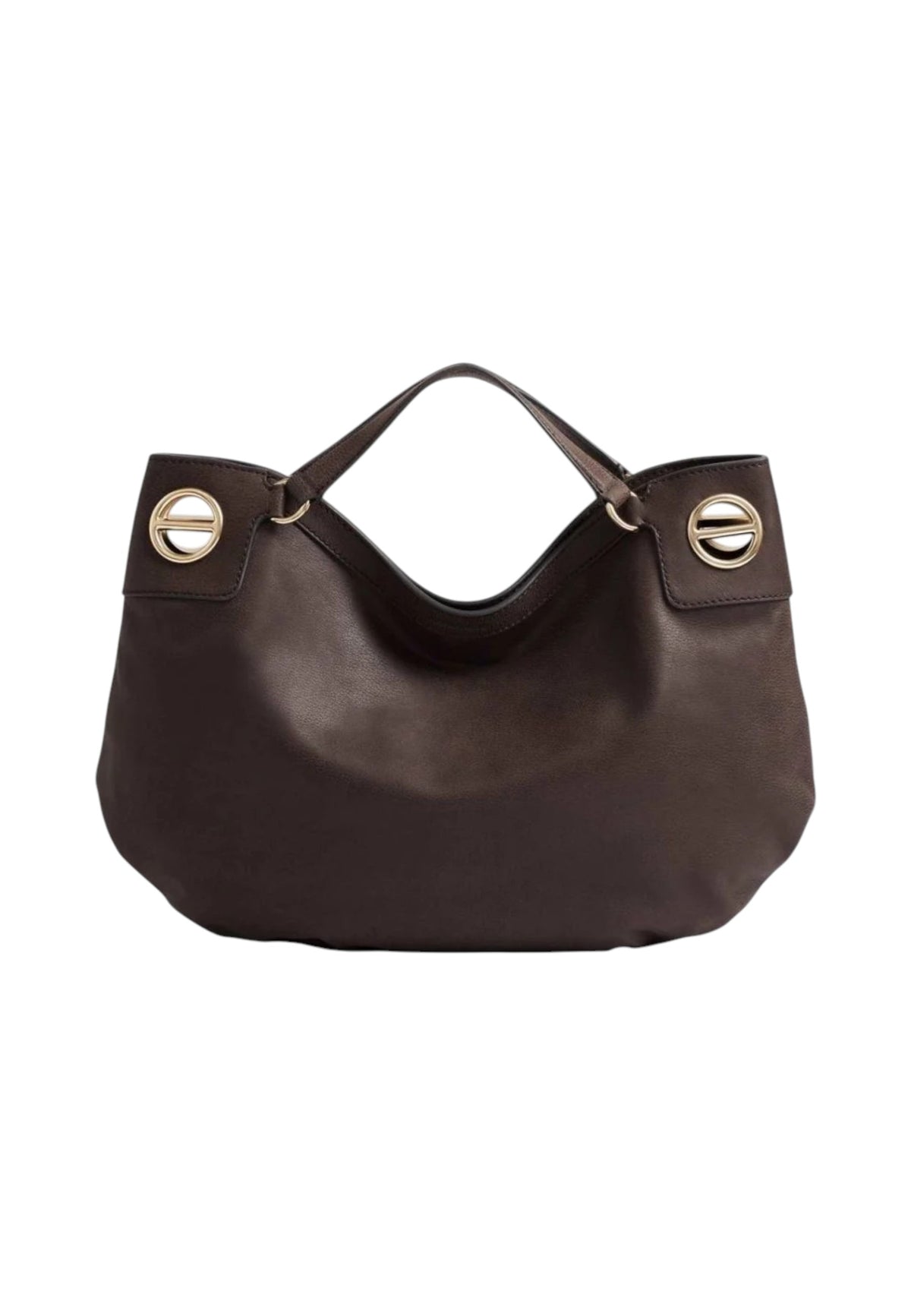 Borsa A Mano Donna Borbonese Formato medio, Tracolla, Vitello stampato, Effetto nabuk London 910102620197