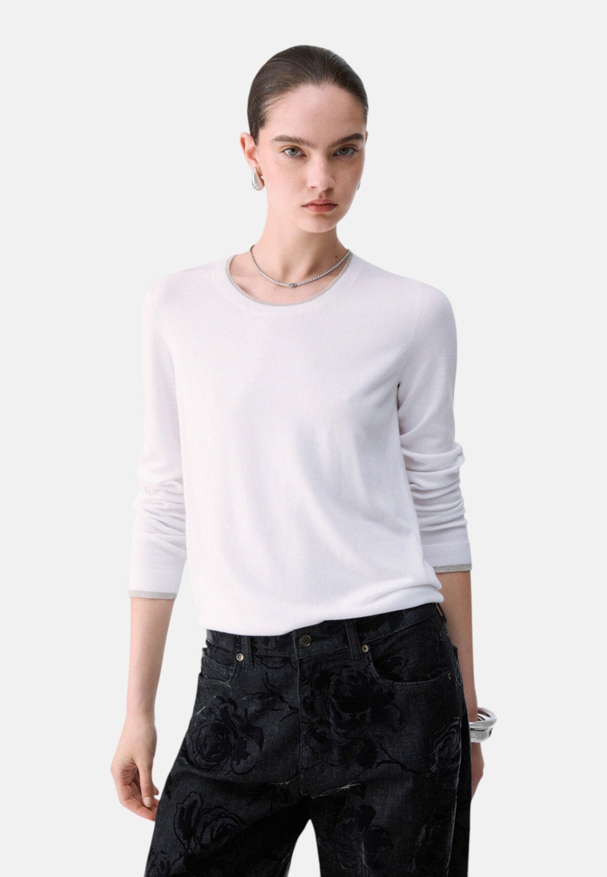 Maglia A Girocollo Donna Liu Jo Basic Fit  WF6015MS49I
