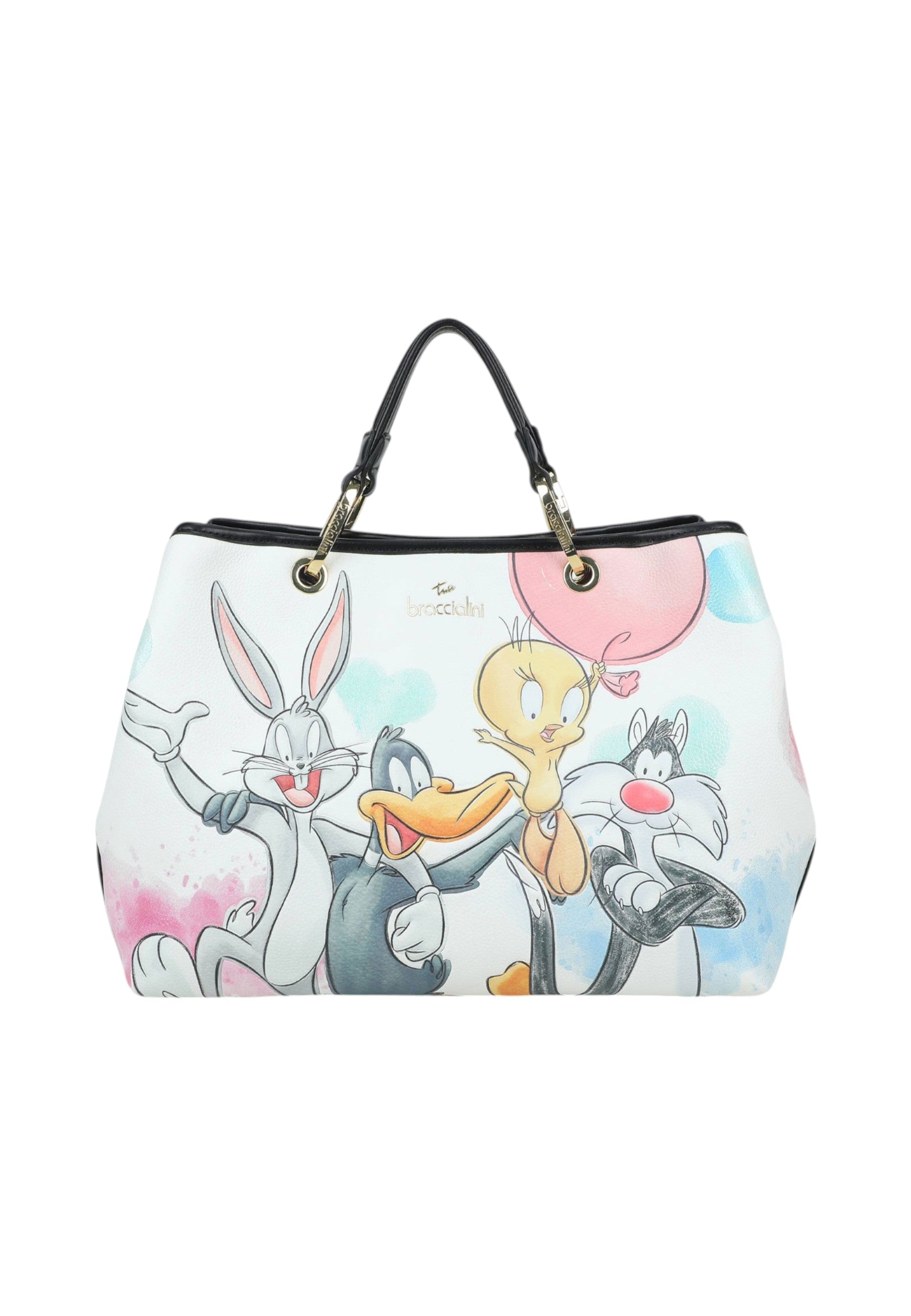 Borsa A Mano Donna Braccialini Large Stampa Looney Tunes Beth Lt LT282YY