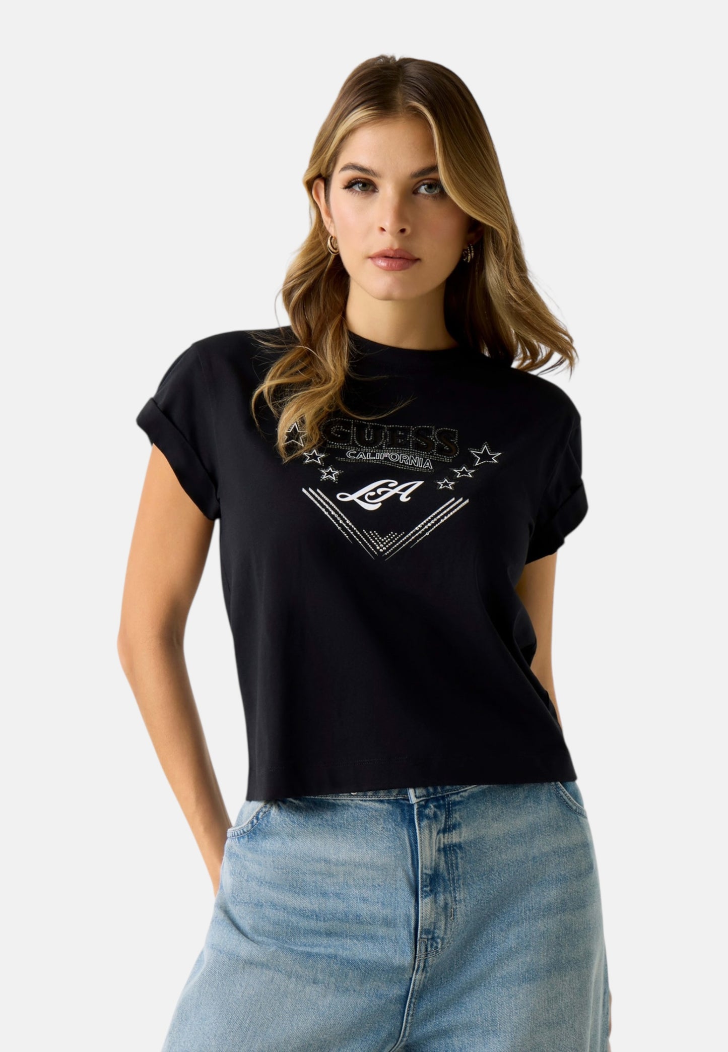 T-Shirt Manica Corta Donna Guess  La Stars W6RI30I3Z14
