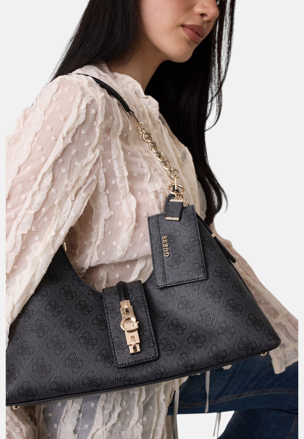 Borsa A Spalla Donna Guess Hobo Yvonne Logo HWSG2378010
