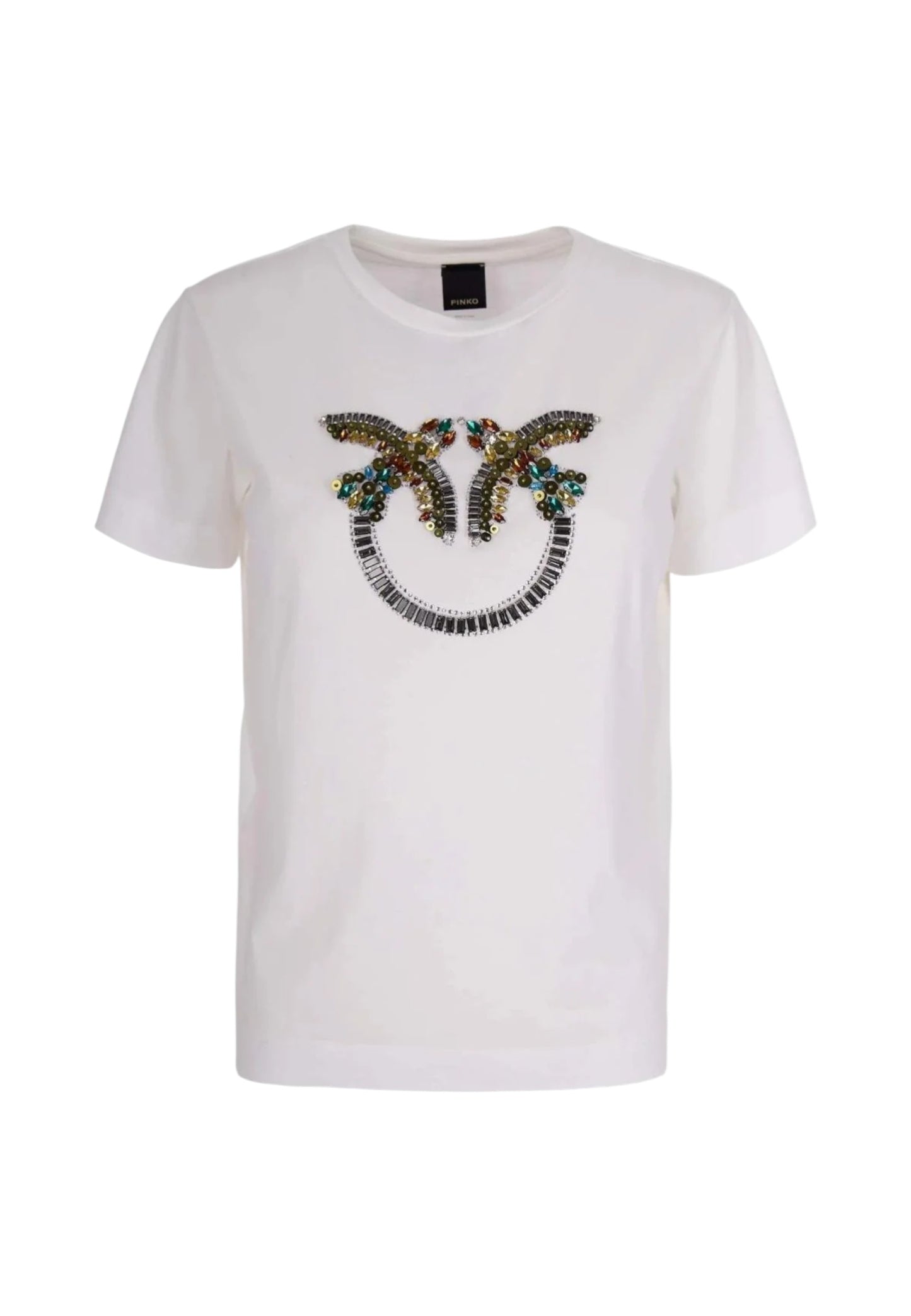 T-Shirt Manica Corta Donna Pinko Con Maxi Logo Ricamo Quentin 100535A33F