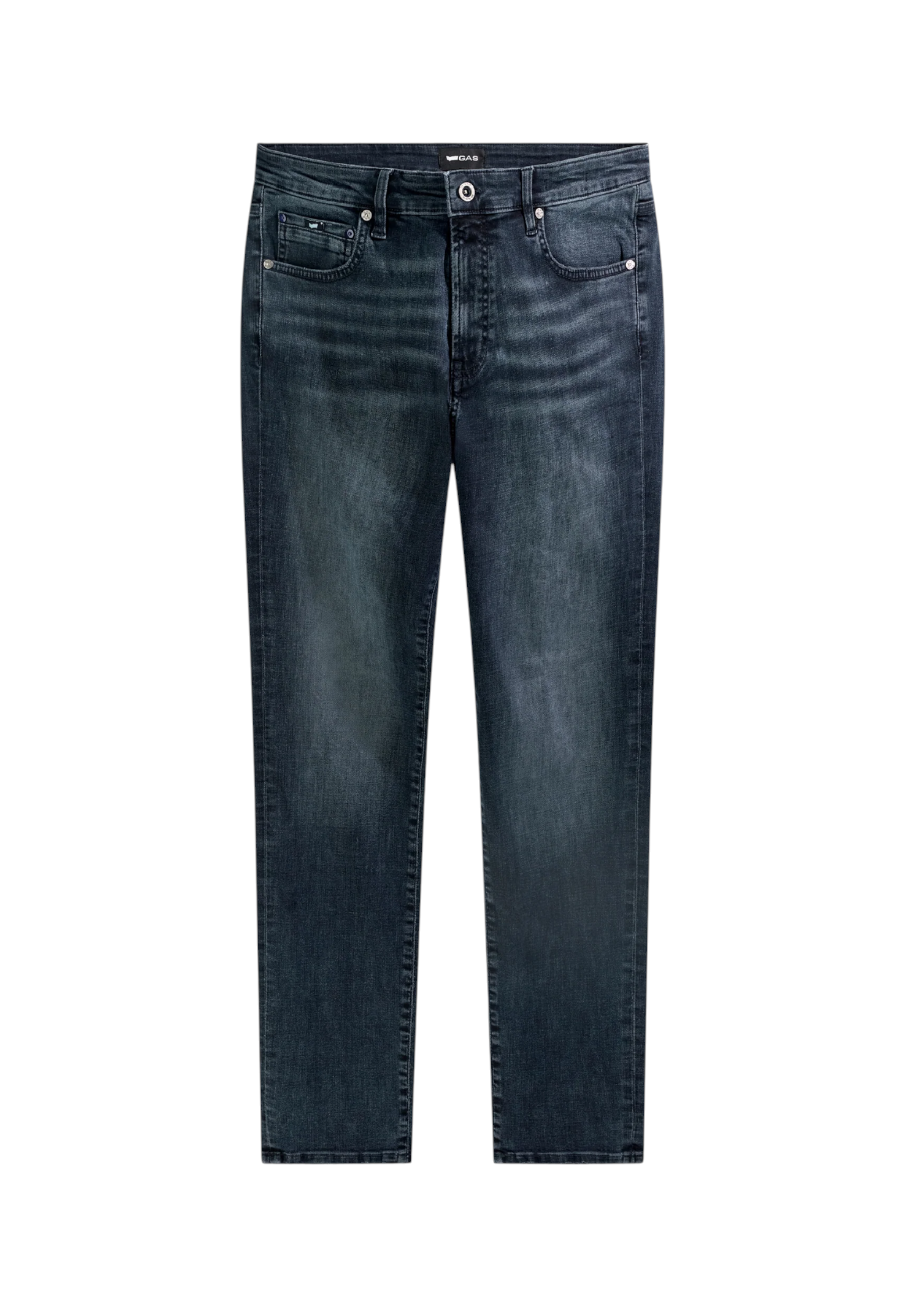 Jeans Skinny Fit Uomo Gas Stone Wash Blue/Black Medium Sax Zip Rev 351450031061