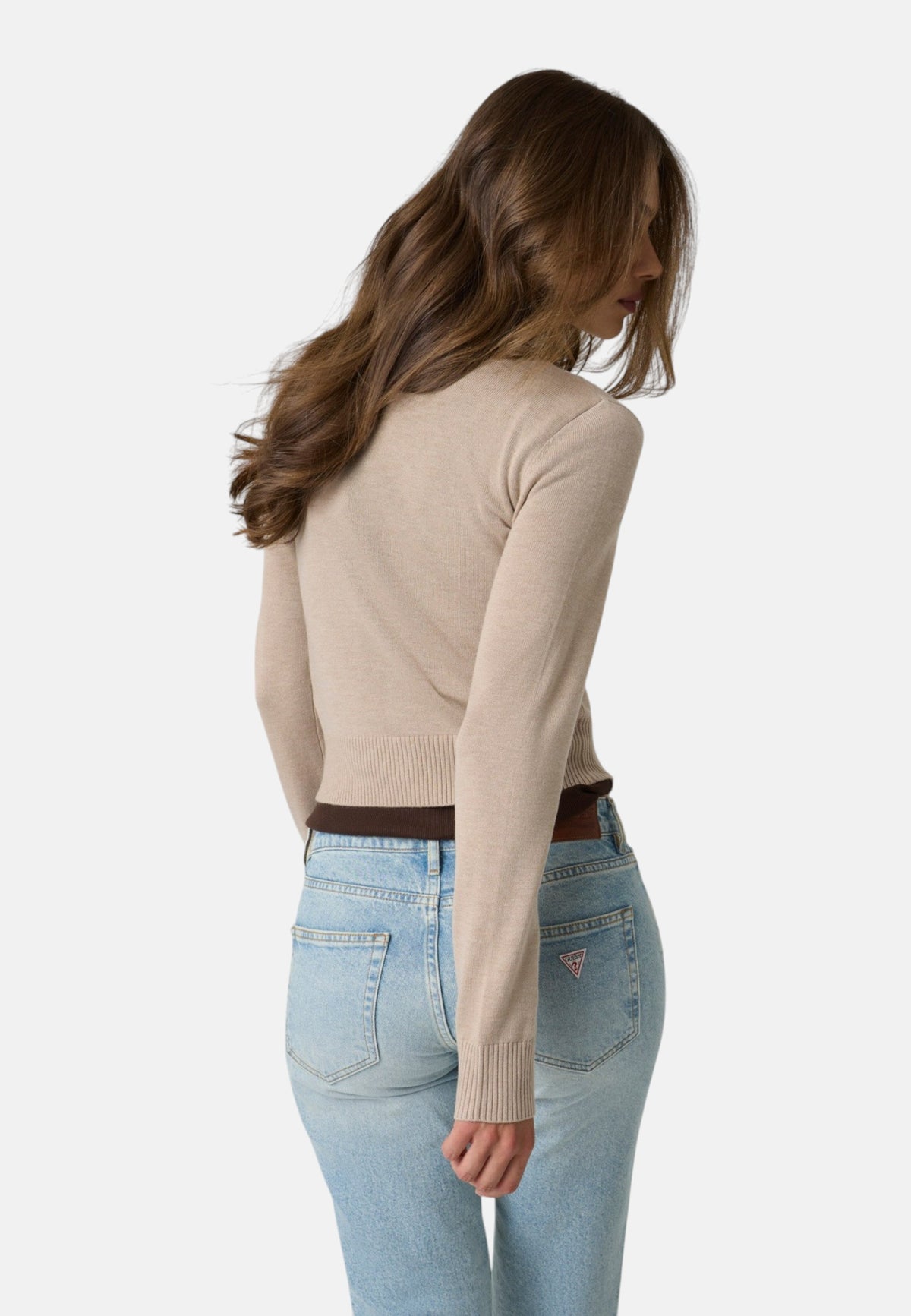 Cardigan  Donna Guess Collo lupetto, Zip intera, Motivo argyle Gj W6BR10Z1253
