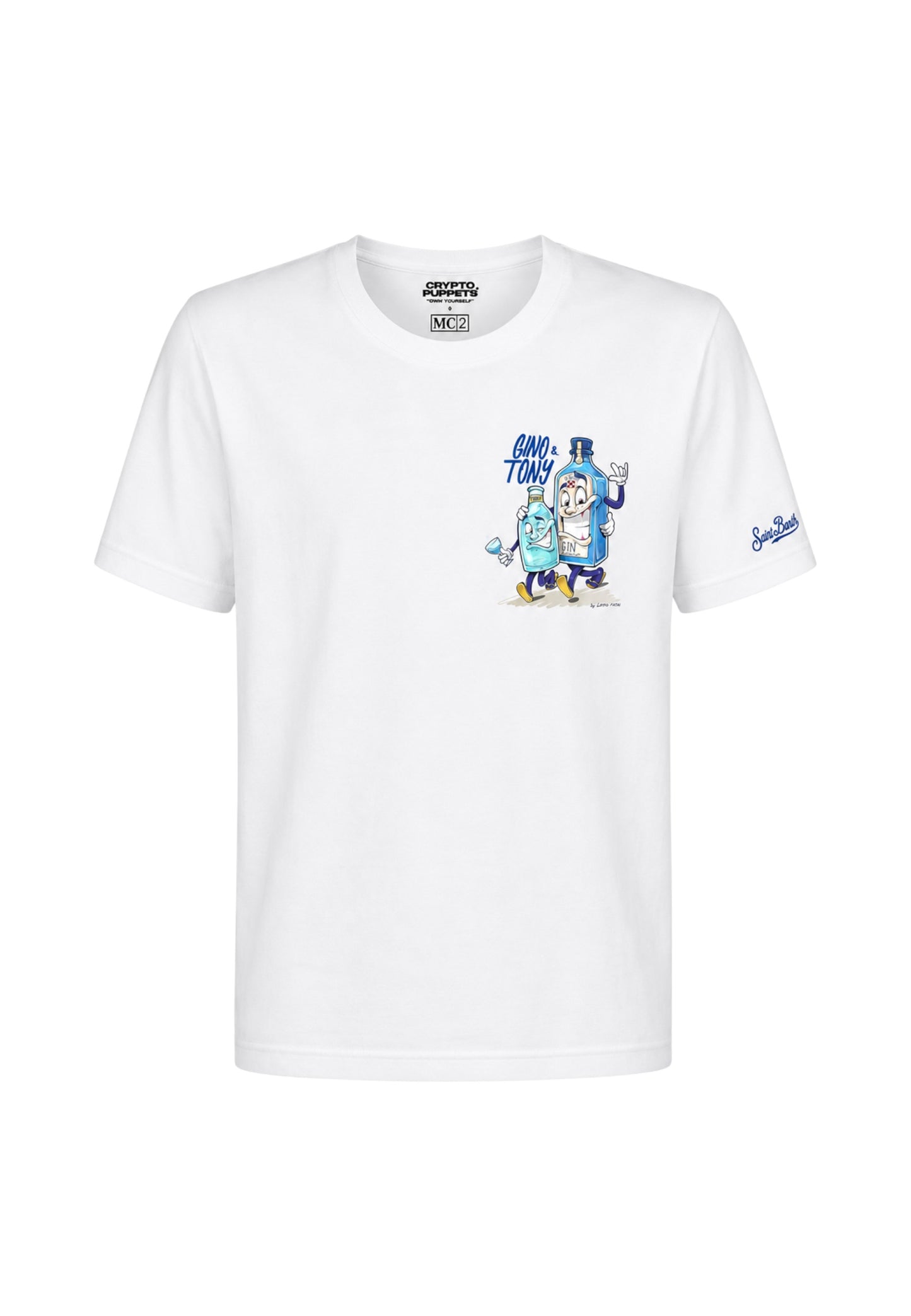 T-Shirt Manica Corta Uomo Mc2 Saint Barth Stampa/Ricamo Fronte E Retro Cpt Gino Tony Portland PRL0002