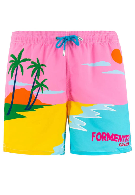 Costume da bagno Short Uomo Mc2 Saint Barth Motivo Form Paradise Gustavia Placed Print GUS0009