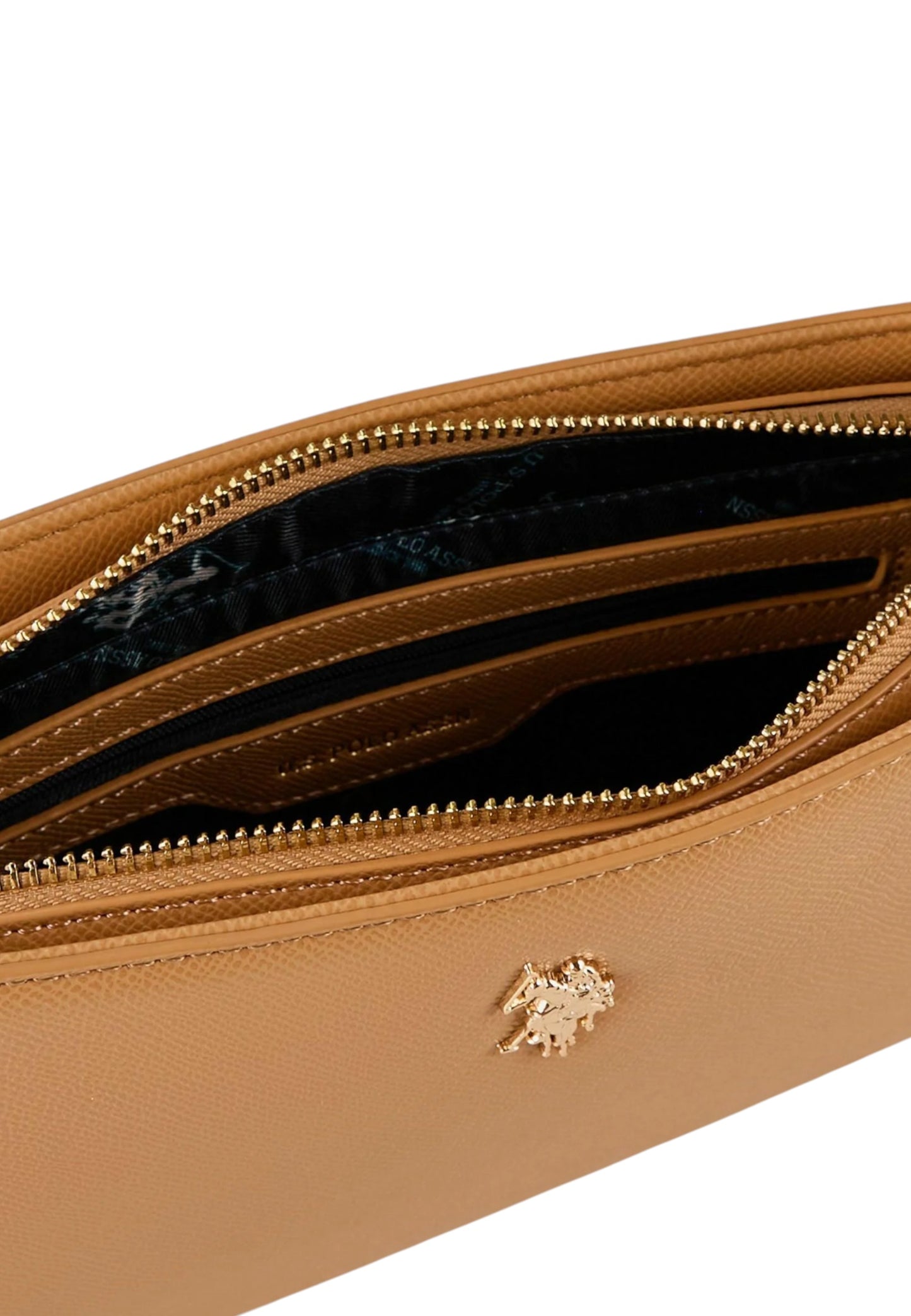 Borsa A Spalla Donna U.S. Polo Assn. Small Hobo Con Chain Poliuretano Camel Jones BEUJE8663WVP