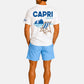 T-Shirt Manica Corta Uomo Mc2 Saint Barth Stampa/Ricamo Fronte E Retro Capri Summer Portland PRL0002
