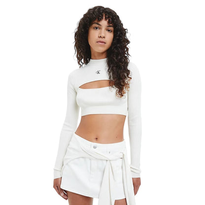 Maglione A Girocollo Donna Calvin klein Jeans Crop Cut Out Neckline J20J220446