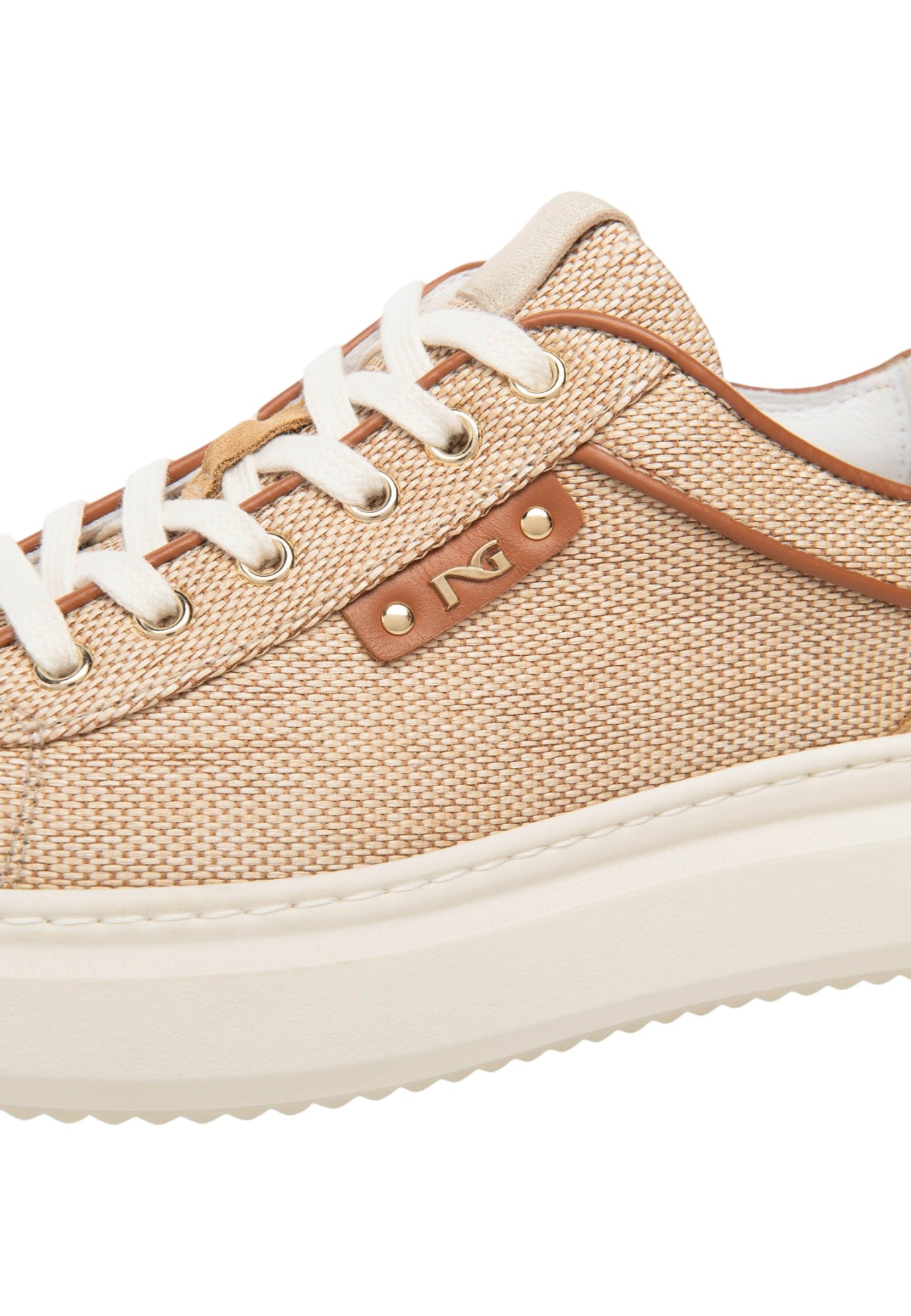 Sneakers Basse Donna Nero Giardini Effetto Paglia Con Inserti In Pelle E Logo Metallico  E615282D