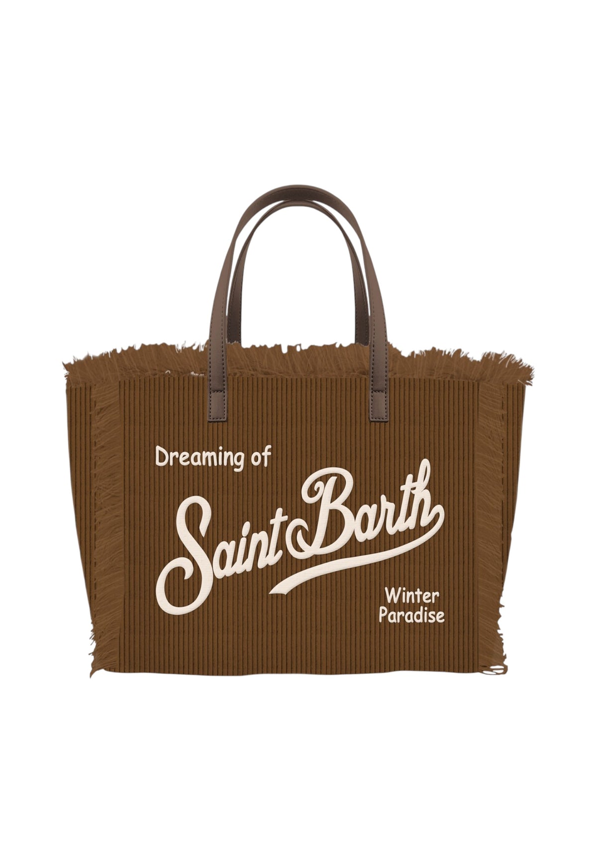 Borsa A Spalla Donna Mc2 Saint Barth Logo Sul Davanti, Doppi Manici, Bordo Sfrangiato, Il Logo Saint Barth Sul Davanti Vanity Corduroy N VANI051-S