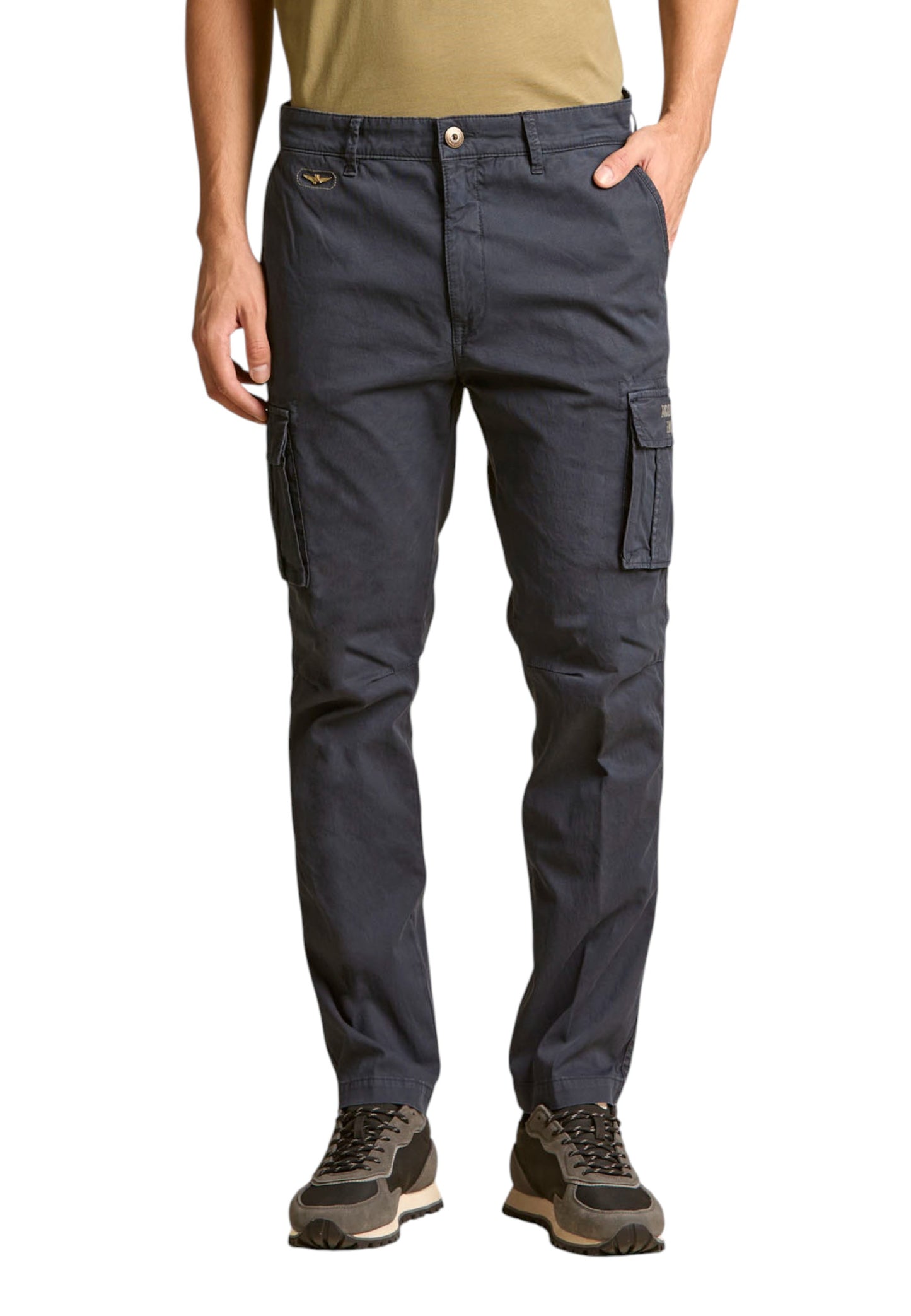 Pantaloni Cargo Uomo Aeronautica Militare In Gabardina Stretch  252PA1329UCT02443
