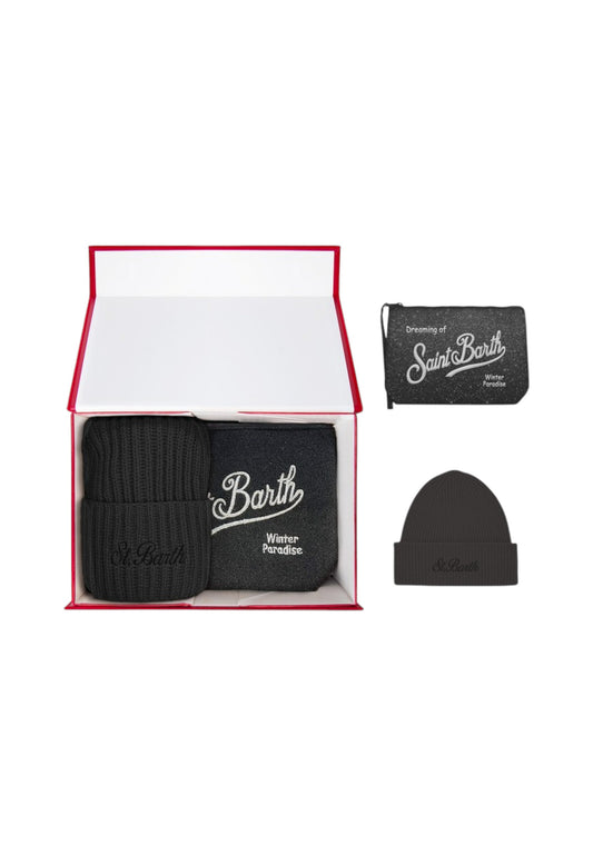 Set Berretto E Pochette Donna Mc2 Saint Barth Lurex Embroidery Christmas Box Woman Party BOX0025