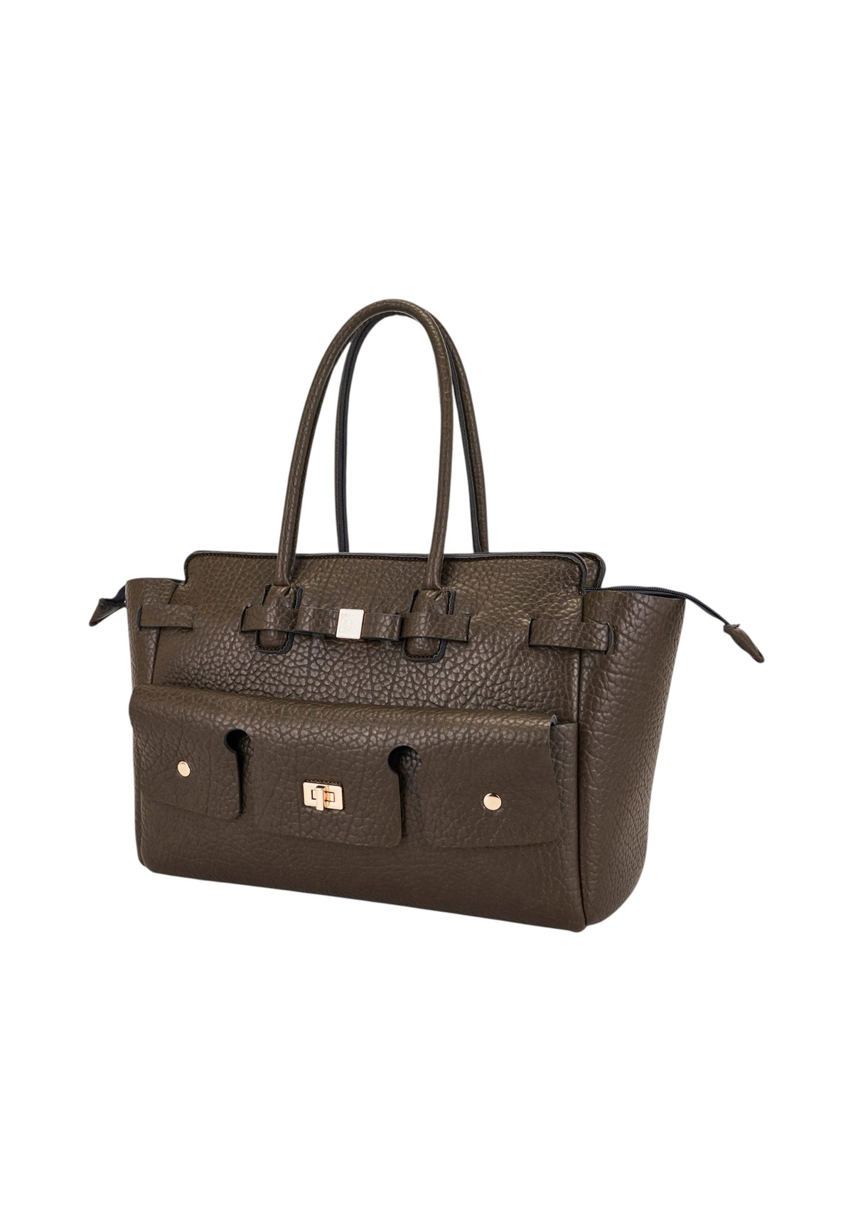 Borsa A Spalla Donna Save My Bag Shopping bag grande, Doppi manici, Chiusura con zip, Logo Save My Bag in metallo, Finitura effetto pelle, Dimensioni: 39 x 13 x 26 Cm Clara S62-CLARA-L-PUB