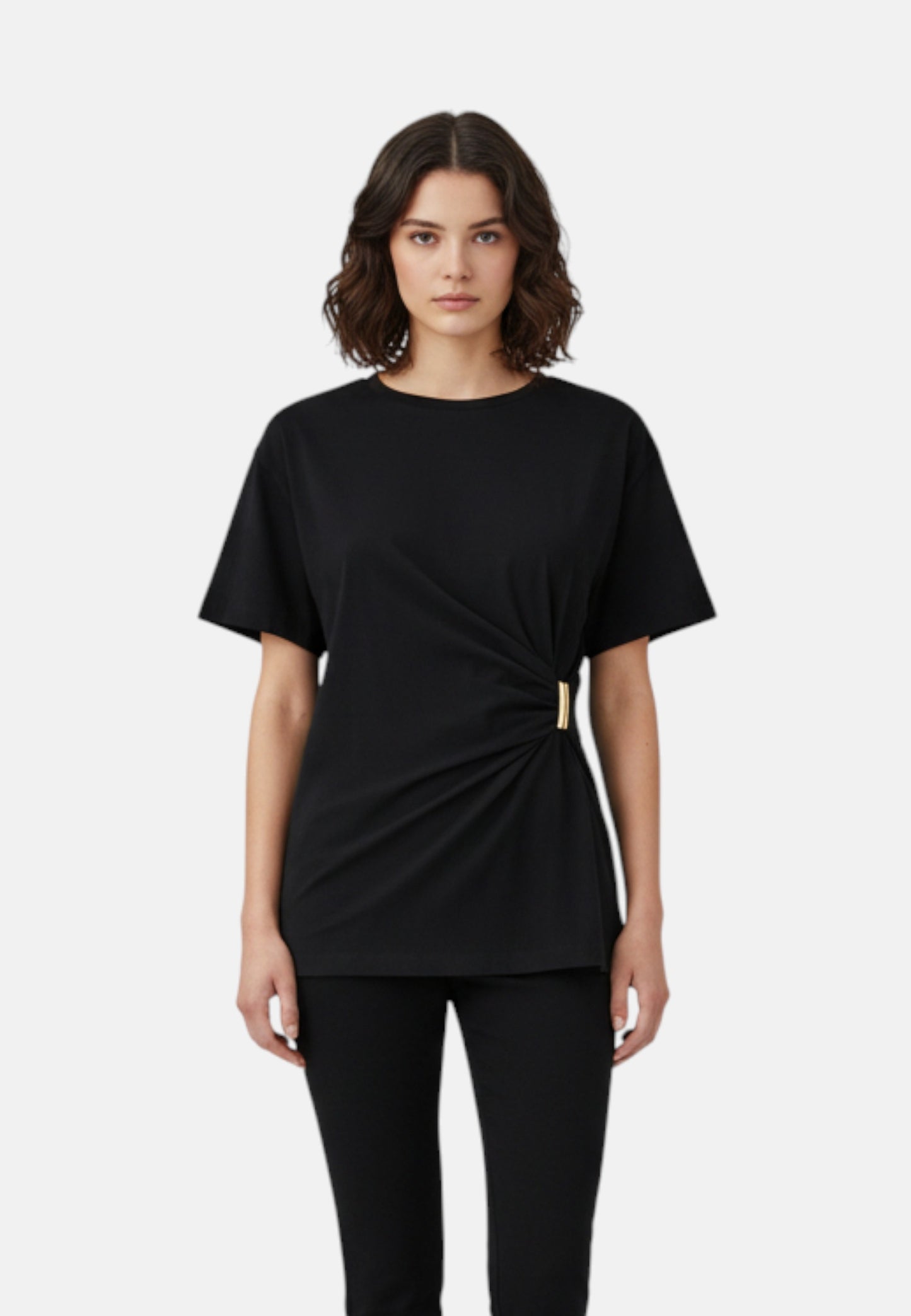 T-Shirt Manica Corta Donna Pinko Con Drappeggio Mary 106455A35D