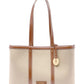 Borsa A Spalla Donna Trussardi Shopper In Canvas E Pelle Elba Z772E006473N