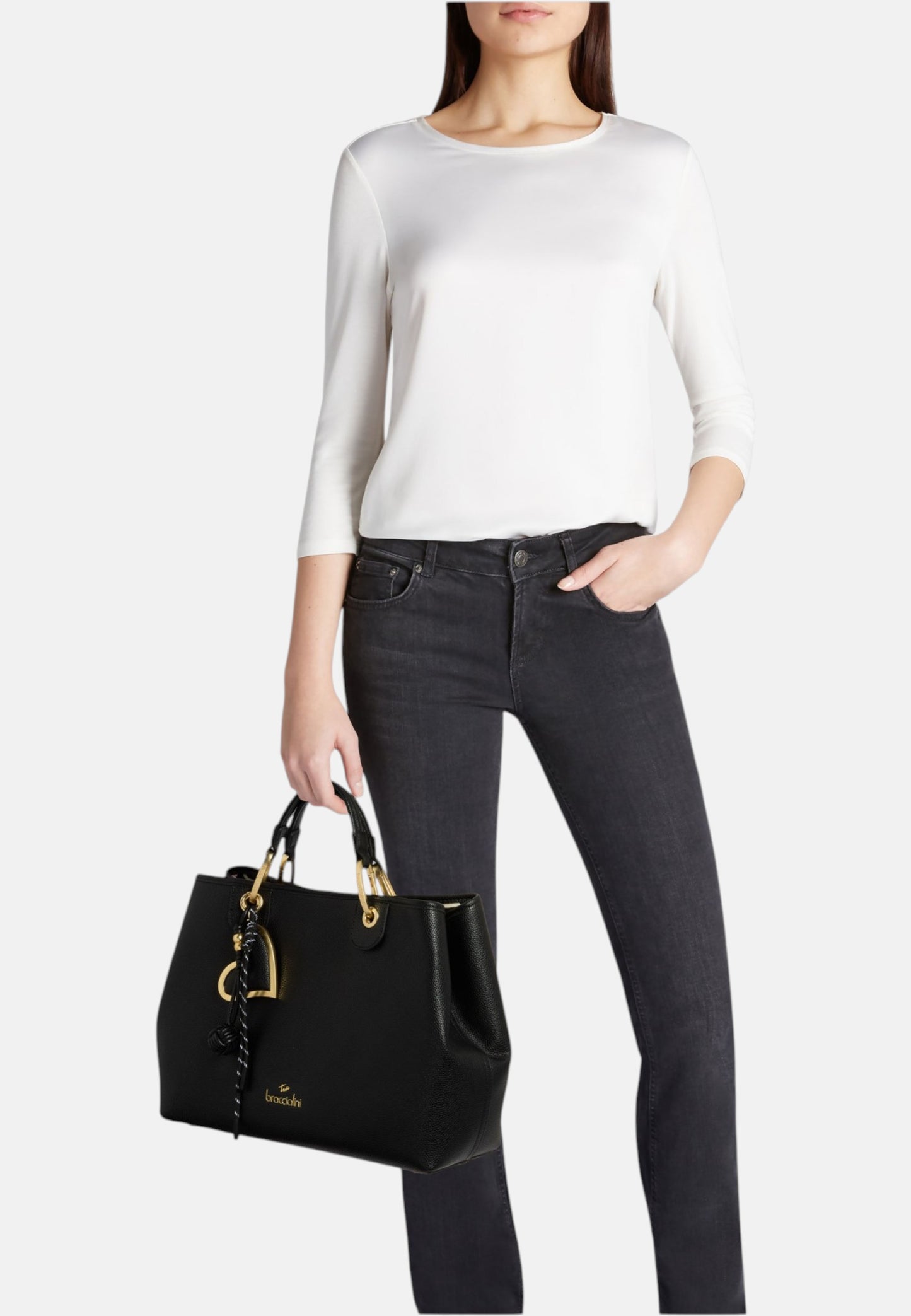 Borsa A Mano Donna Braccialini Large Con Doppio Manico Con Tracolla Beth B18840YY