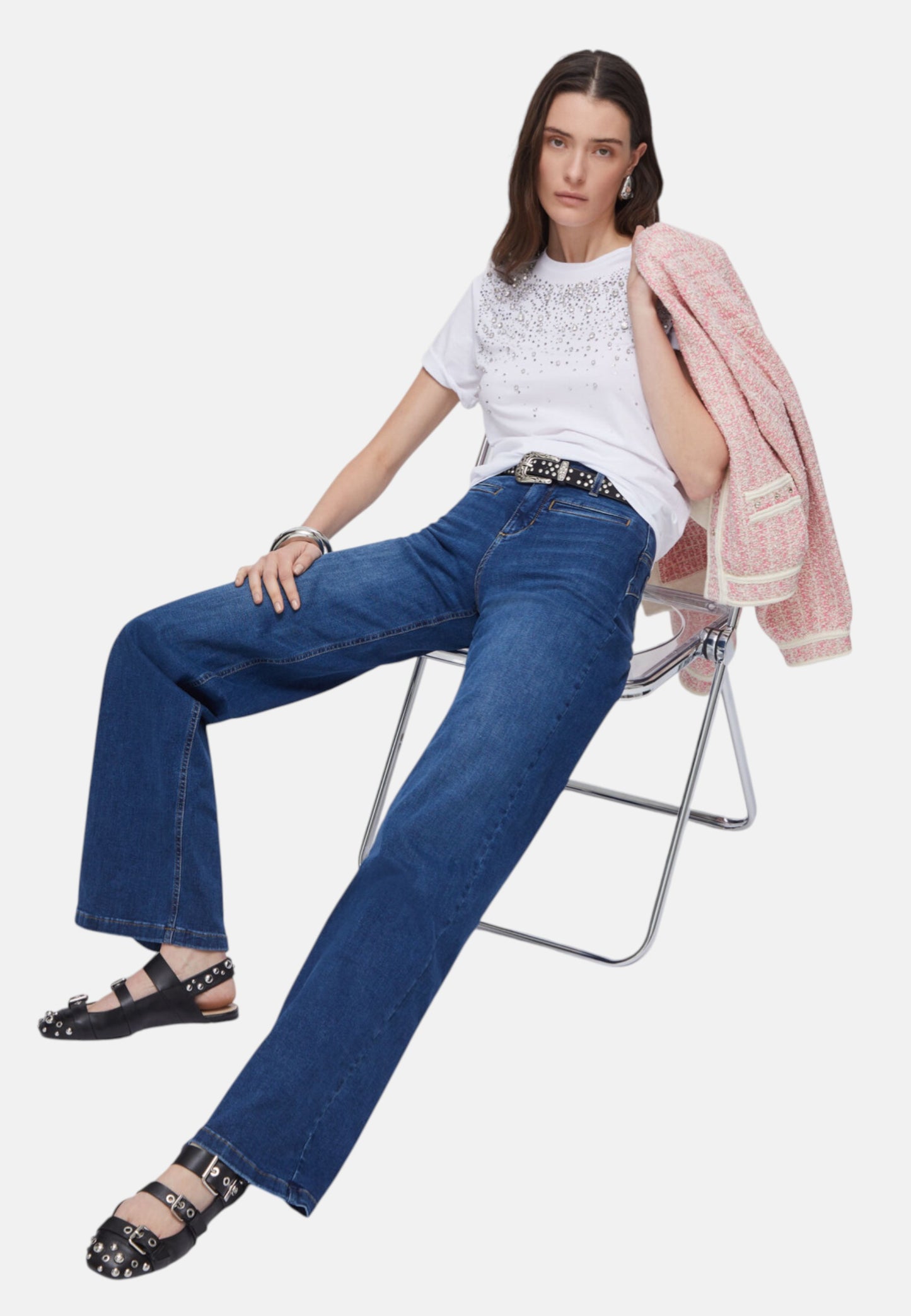 Jeans Flare Fit Donna Liu Jo Parfait Vita Alta Eco Line UA6069DS004