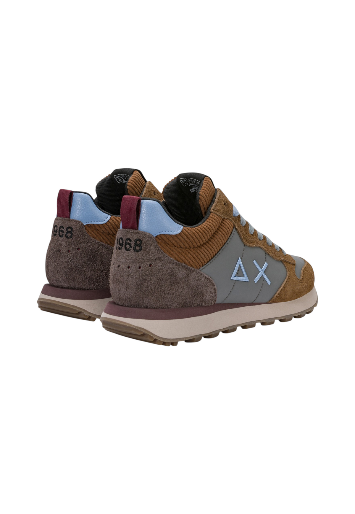 Sneakers Basse Uomo Sun68 Stile Running, Materiali Misti, Dettagli Multimateriale, Logo Ricamato Tom 2.0 Winter Mid Z46119