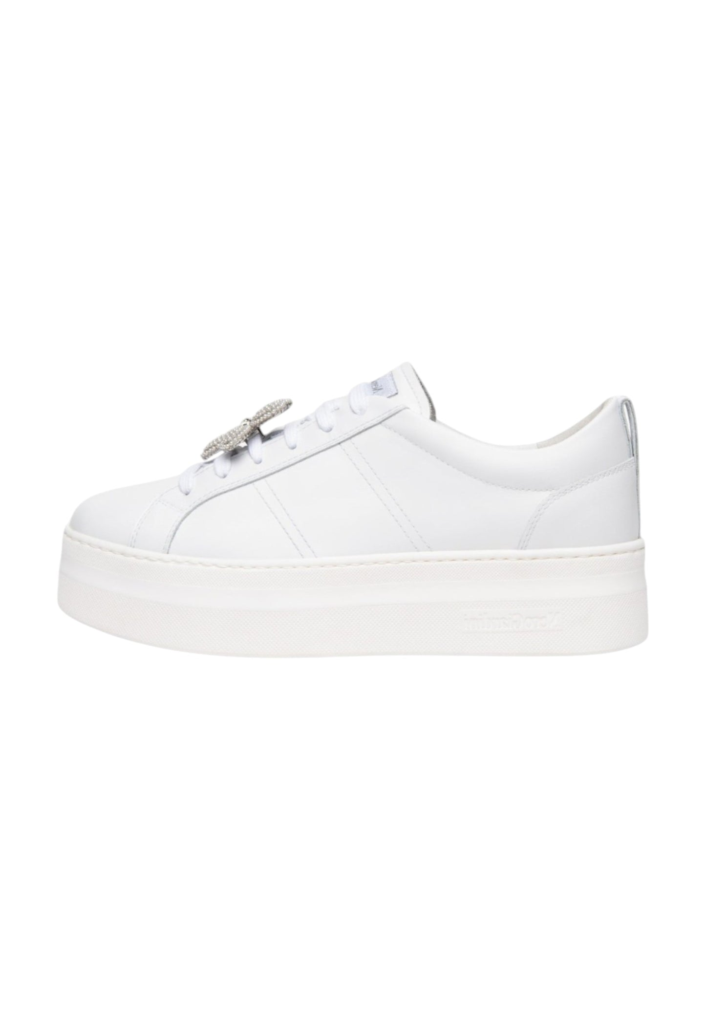 Sneakers Basse Donna Nero Giardini In Pelle Con Applicazione Gioiello Decorativa  E615311D