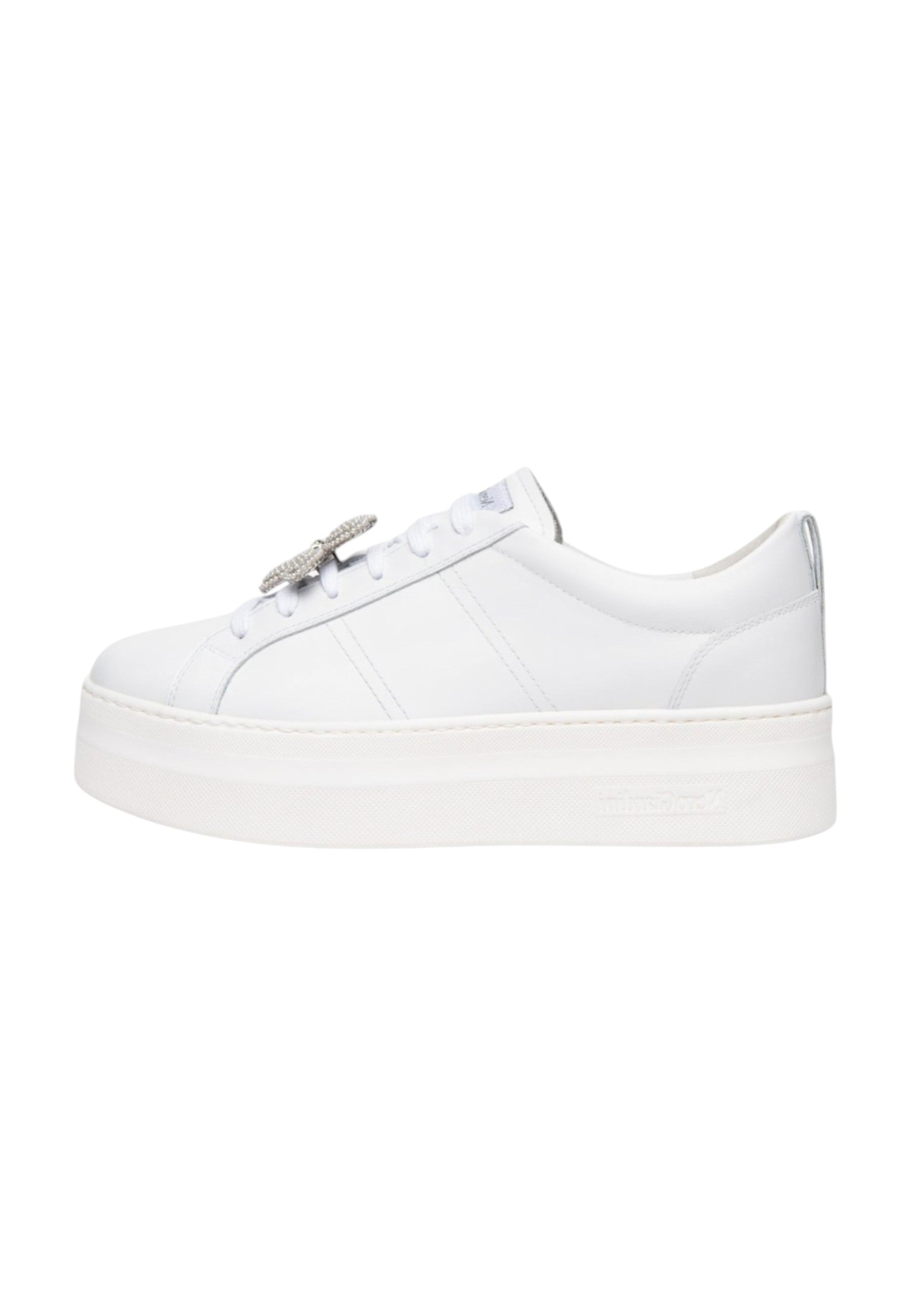 Sneakers Basse Donna Nero Giardini In Pelle Con Applicazione Gioiello Decorativa  E615311D