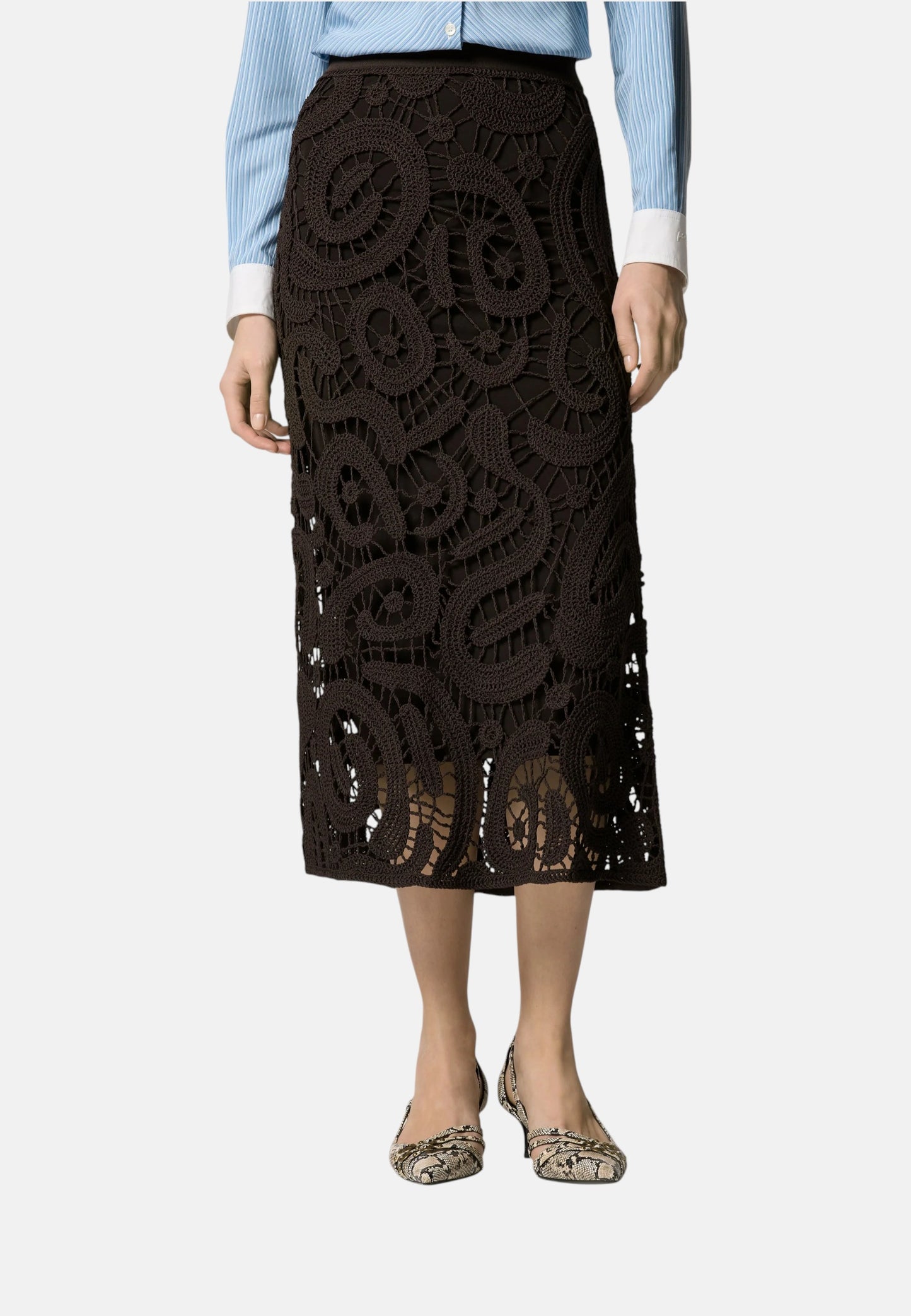 Gonna Lunga Donna Pinko Crochet Geometric Maestrale 106353A354