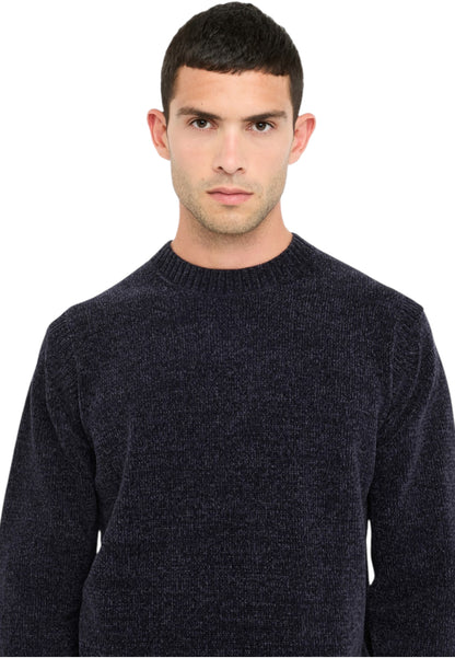 Maglione A Girocollo Uomo Liu Jo In Ciniglia  QXX060MA29P