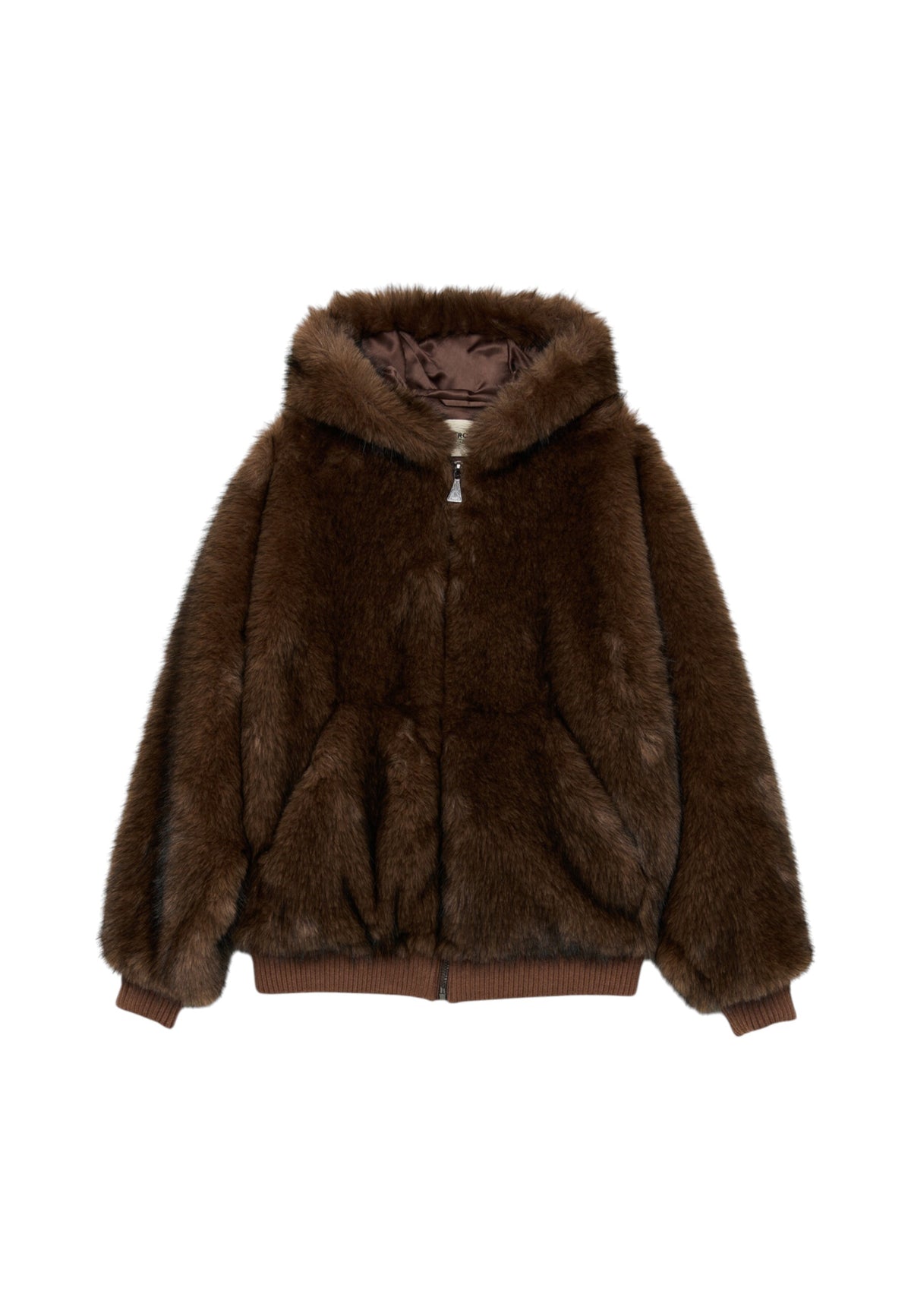 Giacca Invernale Donna Roy Roger's Effetto pelliccia sintetica, linea boxy, cappuccio, fodera in poliestere Boxy hoodie RND90446CT03XXXX