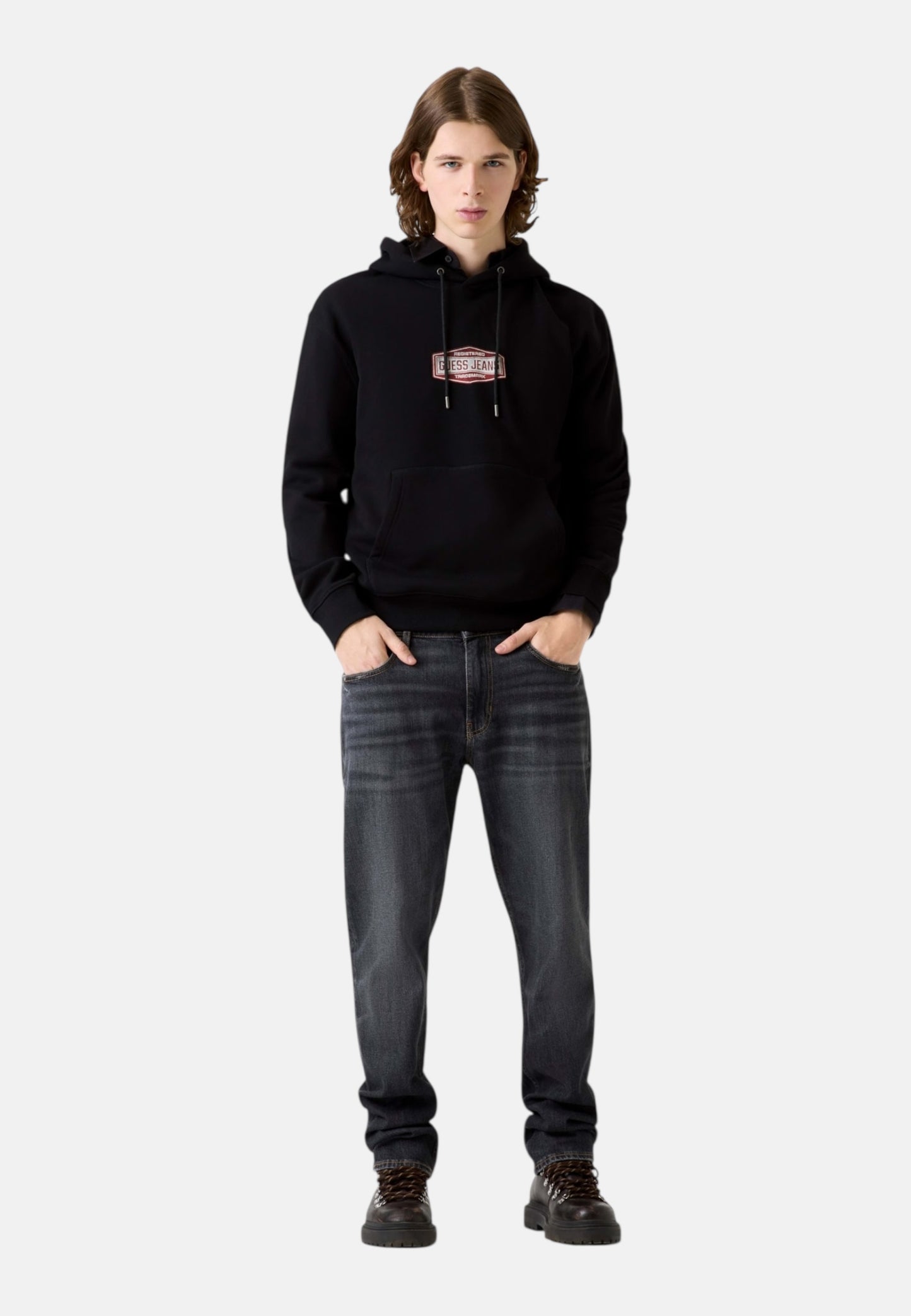 Felpa Con Cappuccio Uomo Guess  Gj Resitered Trademar M6RQ25KCPR1