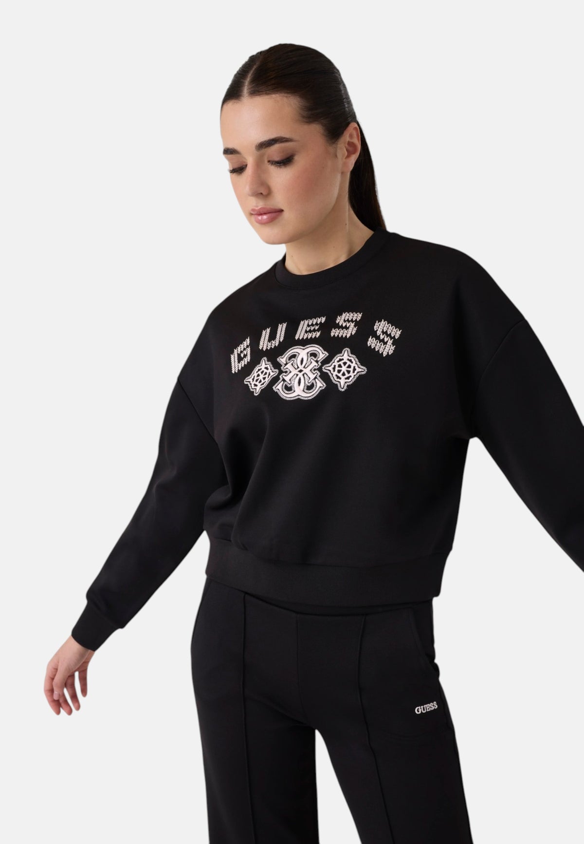 Felpa A Girocollo Donna Guess  Fabrizia V6BQ16K6350