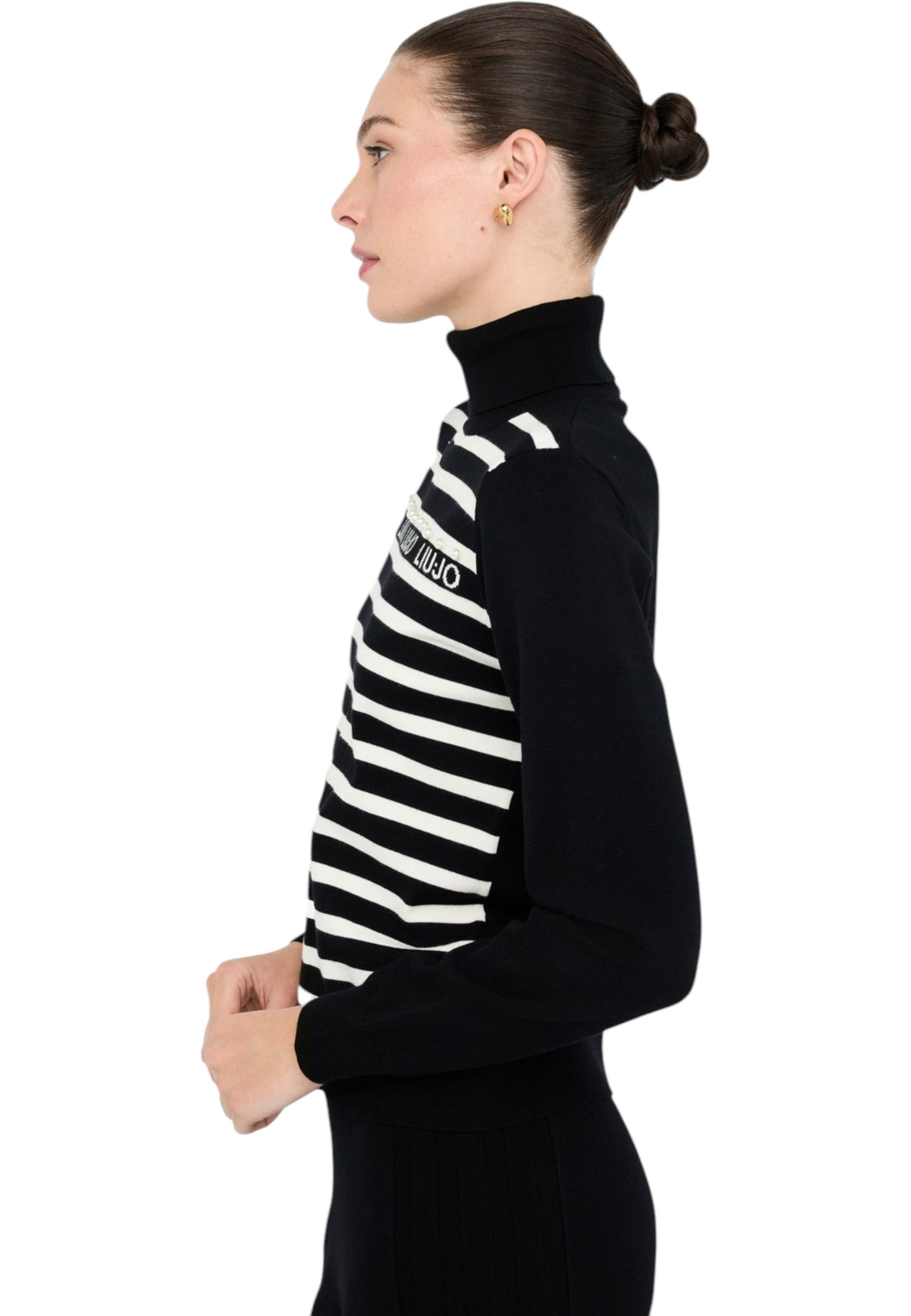 Maglia Collo Alto Donna Liu Jo A Righe  TF5219MS63L