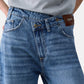 Jeans Wide Leg Donna Liu Jo A Vita Regular Con Chiusura Asimmetrica Straight Awry UF6160D4854