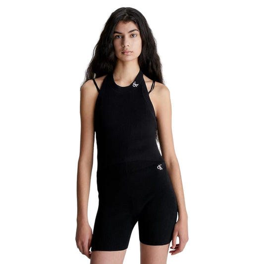 Top Senza Maniche Donna Calvin klein Jeans  Ck Halterneck Knitted J20J220706