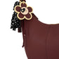 Borsa A Spalla Donna Braccialini Hobo, Singolo, Chiusura con zip, Una tasca interna portacellulare, Charm removibile con margherita e fiocco a pois, Dimensioni: 46 x 9 x 39 Cm Beth B19226YY