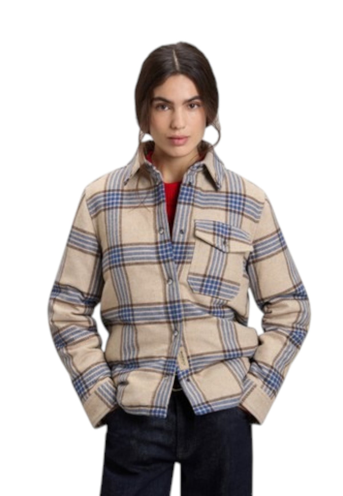 Giacca Invernale Donna Woolrich  Alaskan Wool Overshirt CFWWOS2028FRUT3046